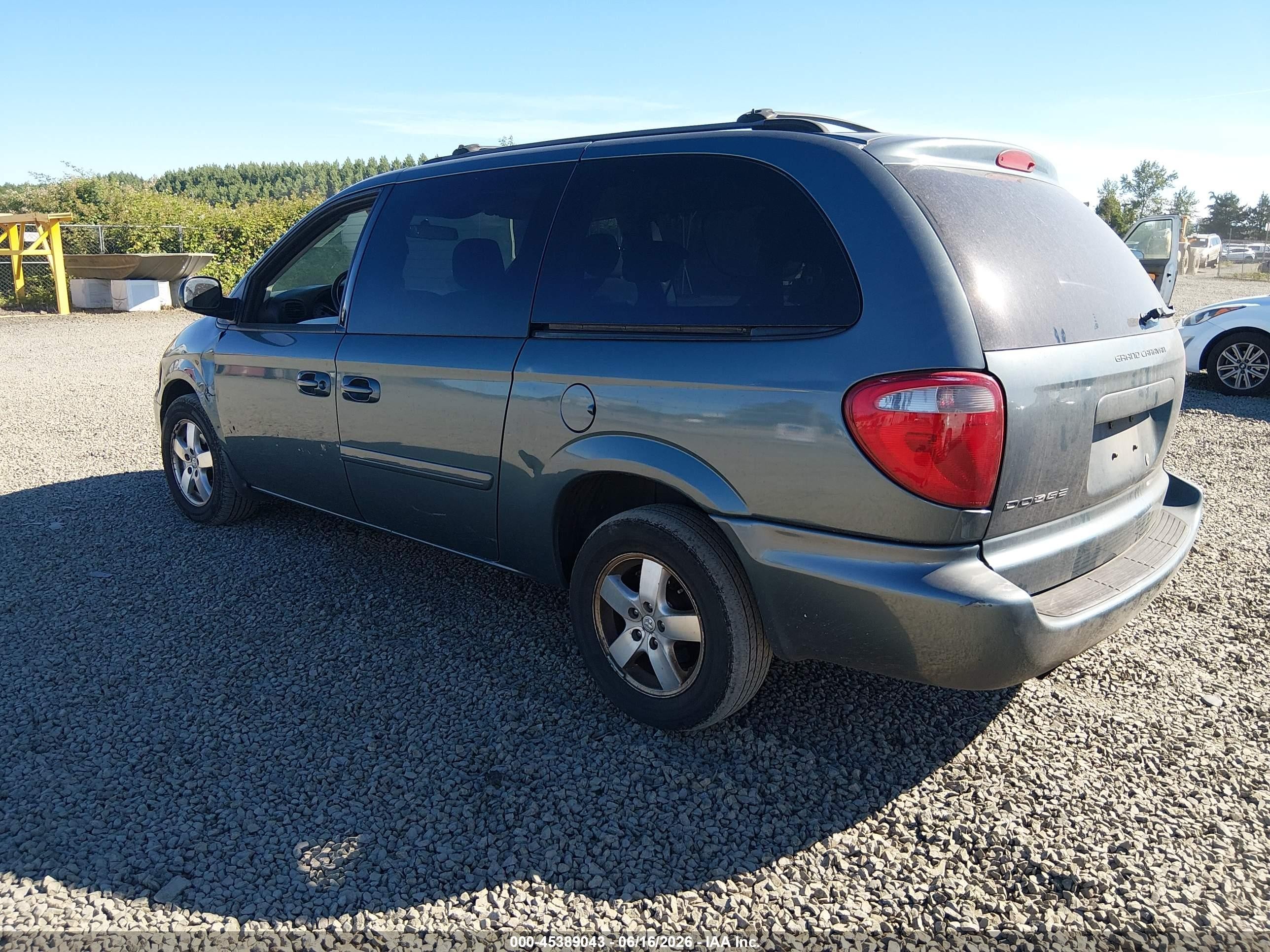 2007 Dodge Grand Caravan Sxt Green vin: 2D4GP44L47R309334