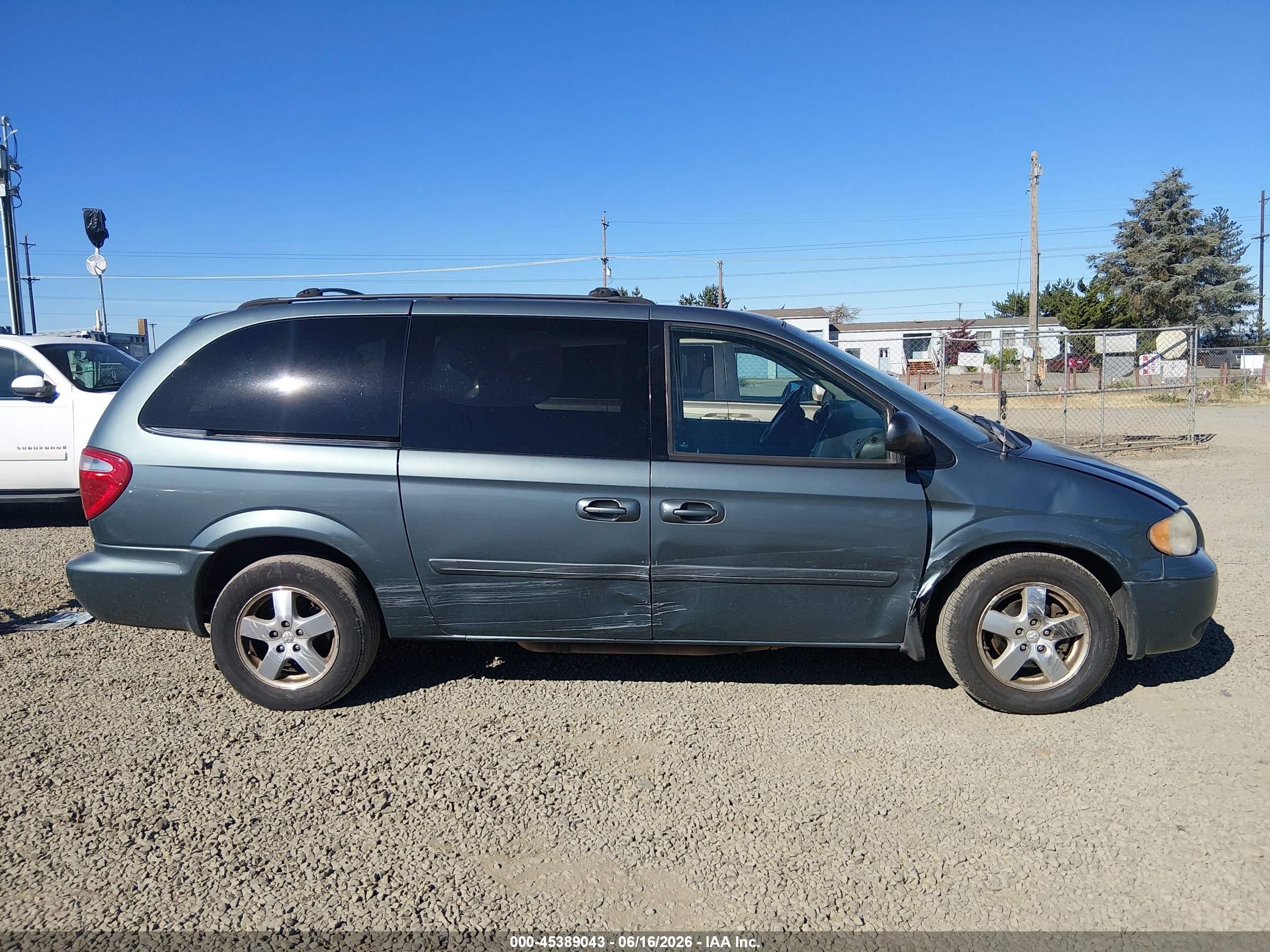 2007 Dodge Grand Caravan Sxt Green vin: 2D4GP44L47R309334