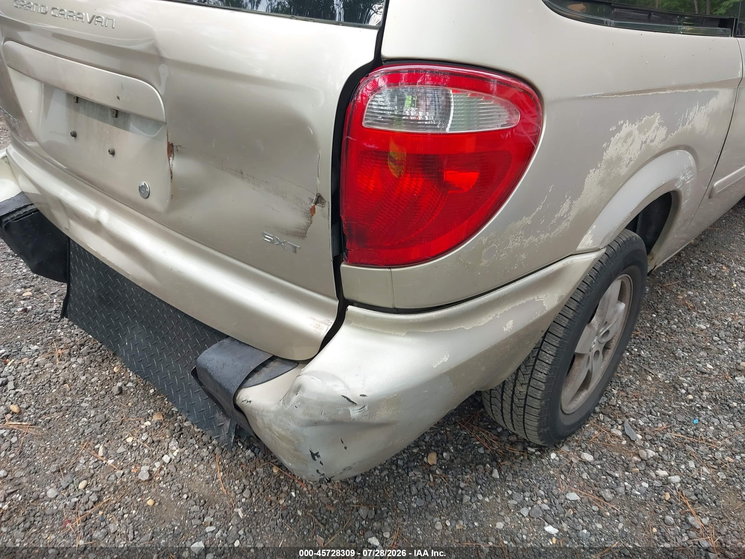 2005 Dodge Grand Caravan Sxt Золотой vin: 2D4GP44L55R484804