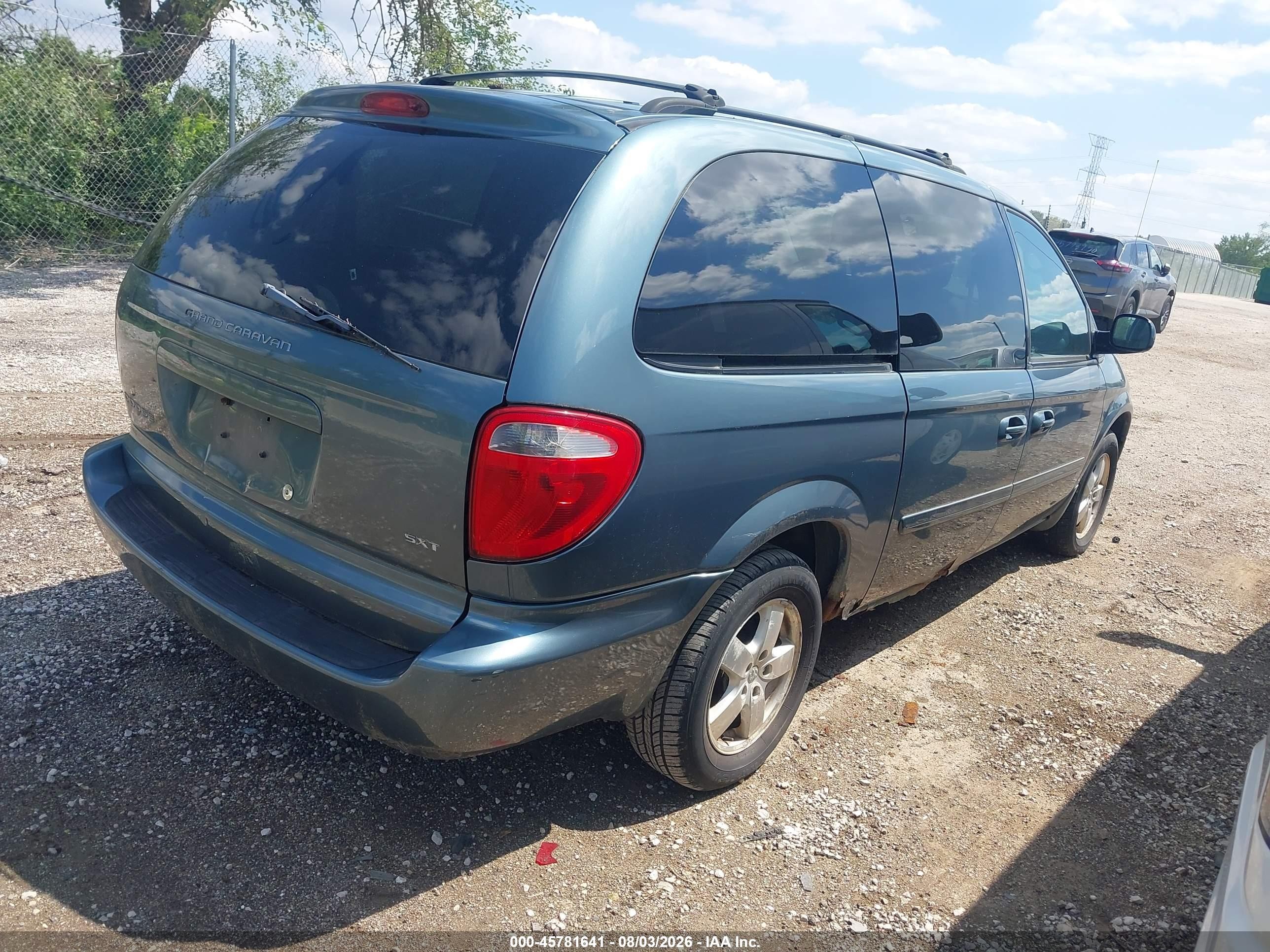 2006 Dodge Grand Caravan Sxt Синий vin: 2D4GP44L56R810795
