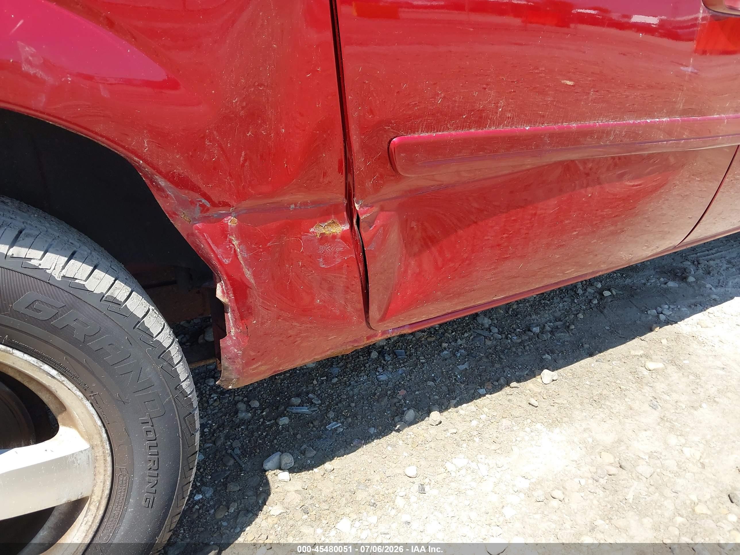 2007 Dodge Grand Caravan Sxt Red vin: 2D4GP44L57R181637
