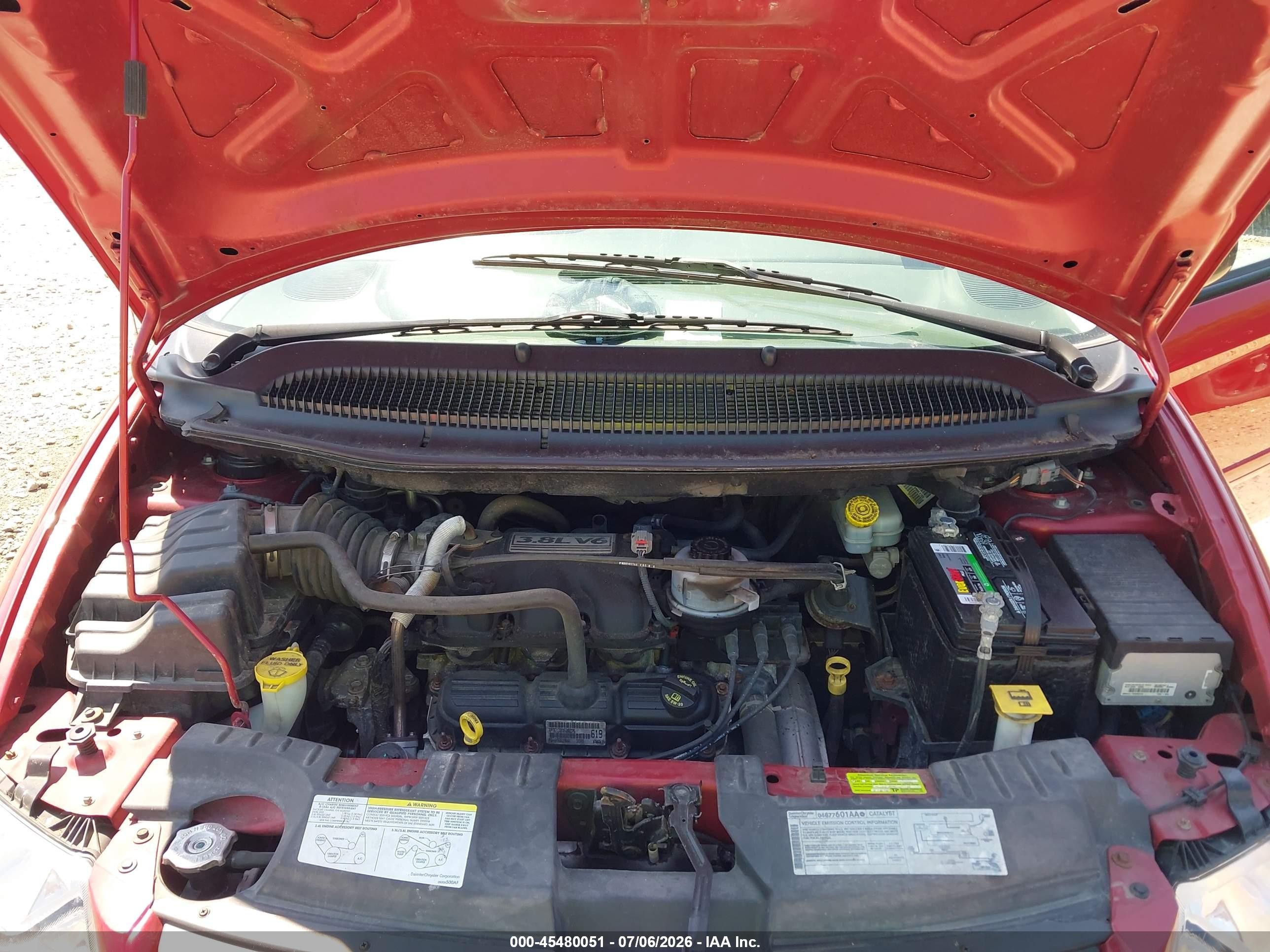 2007 Dodge Grand Caravan Sxt Red vin: 2D4GP44L57R181637