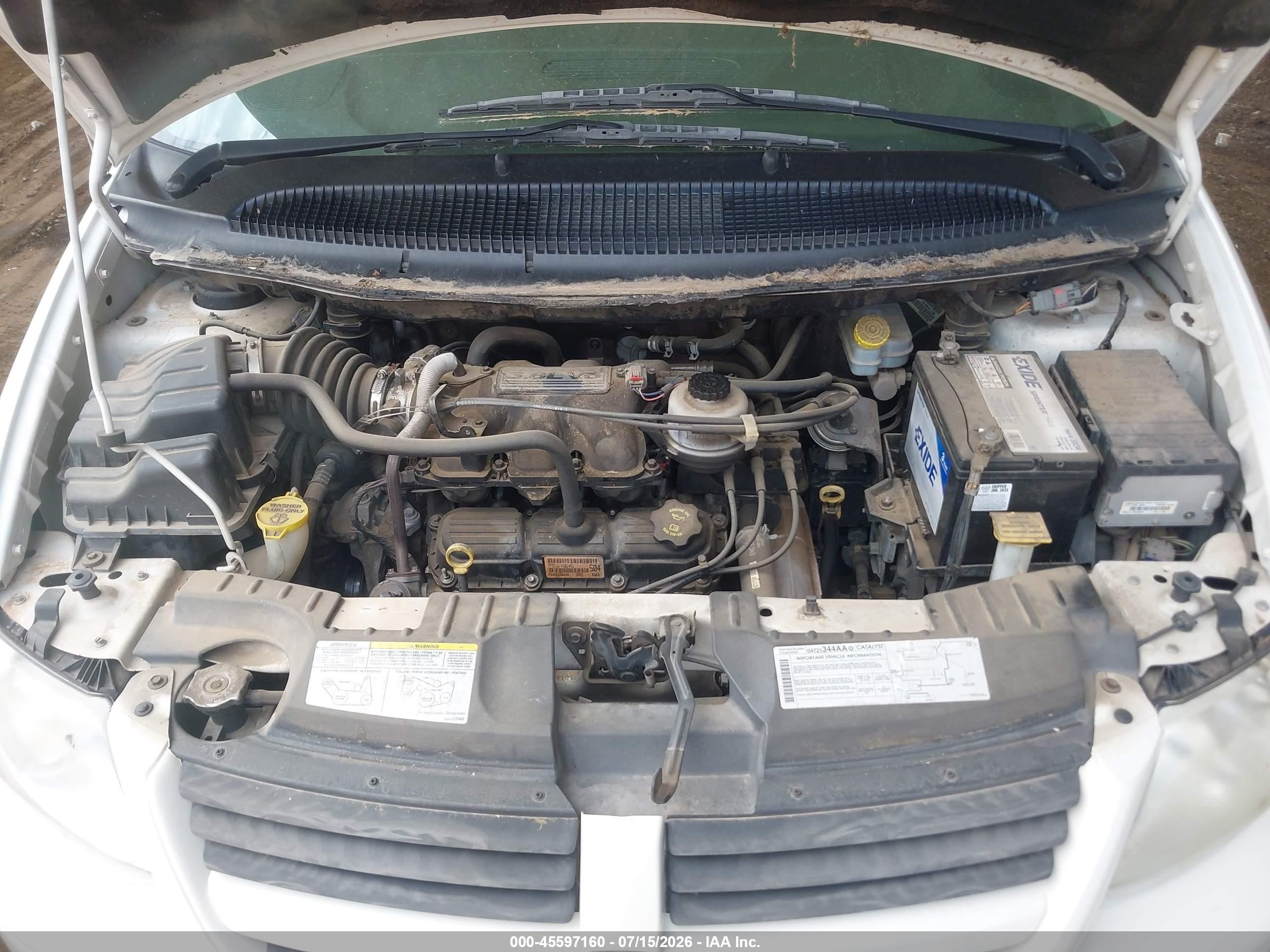 2005 Dodge Caravan Sxt White vin: 2D4GP44L65R476856