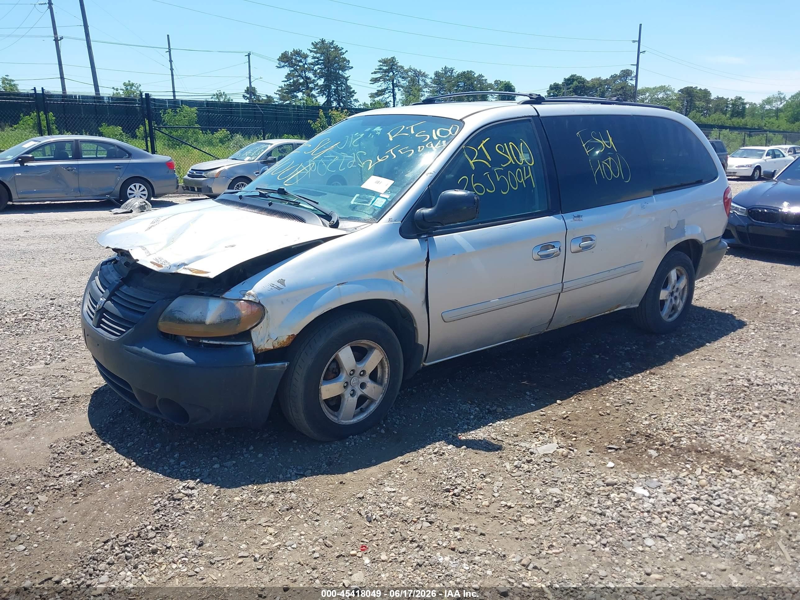 2007 Dodge Grand Caravan Sxt Gray vin: 2D4GP44L67R318813