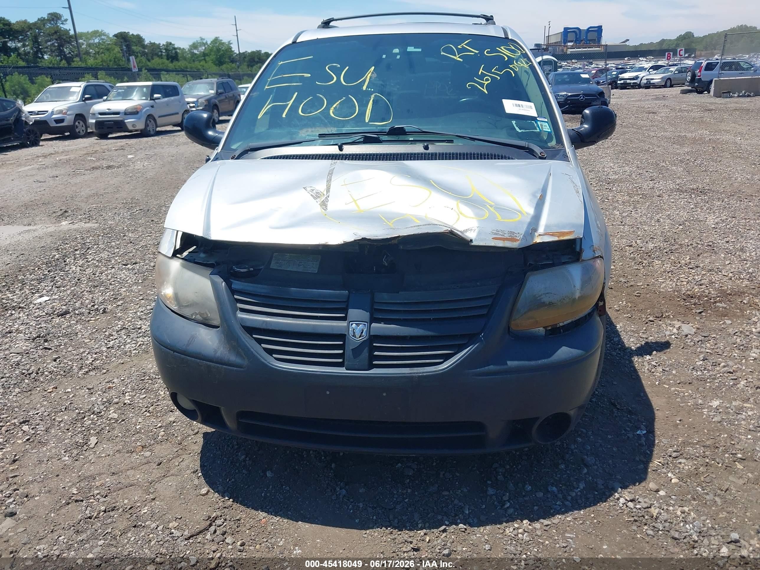 2007 Dodge Grand Caravan Sxt Gray vin: 2D4GP44L67R318813