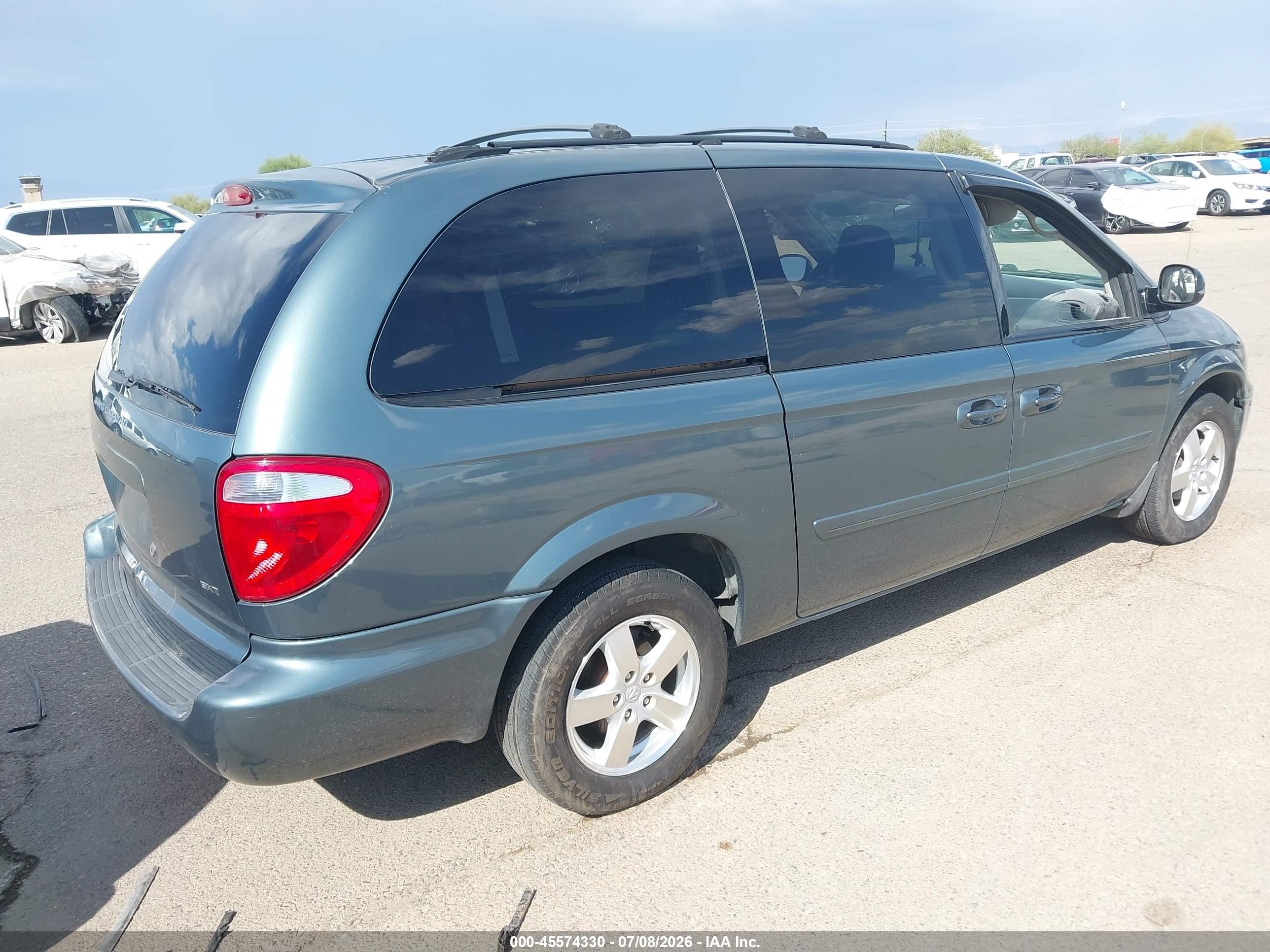 2007 Dodge Grand Caravan Sxt Turquoise vin: 2D4GP44L77R132925