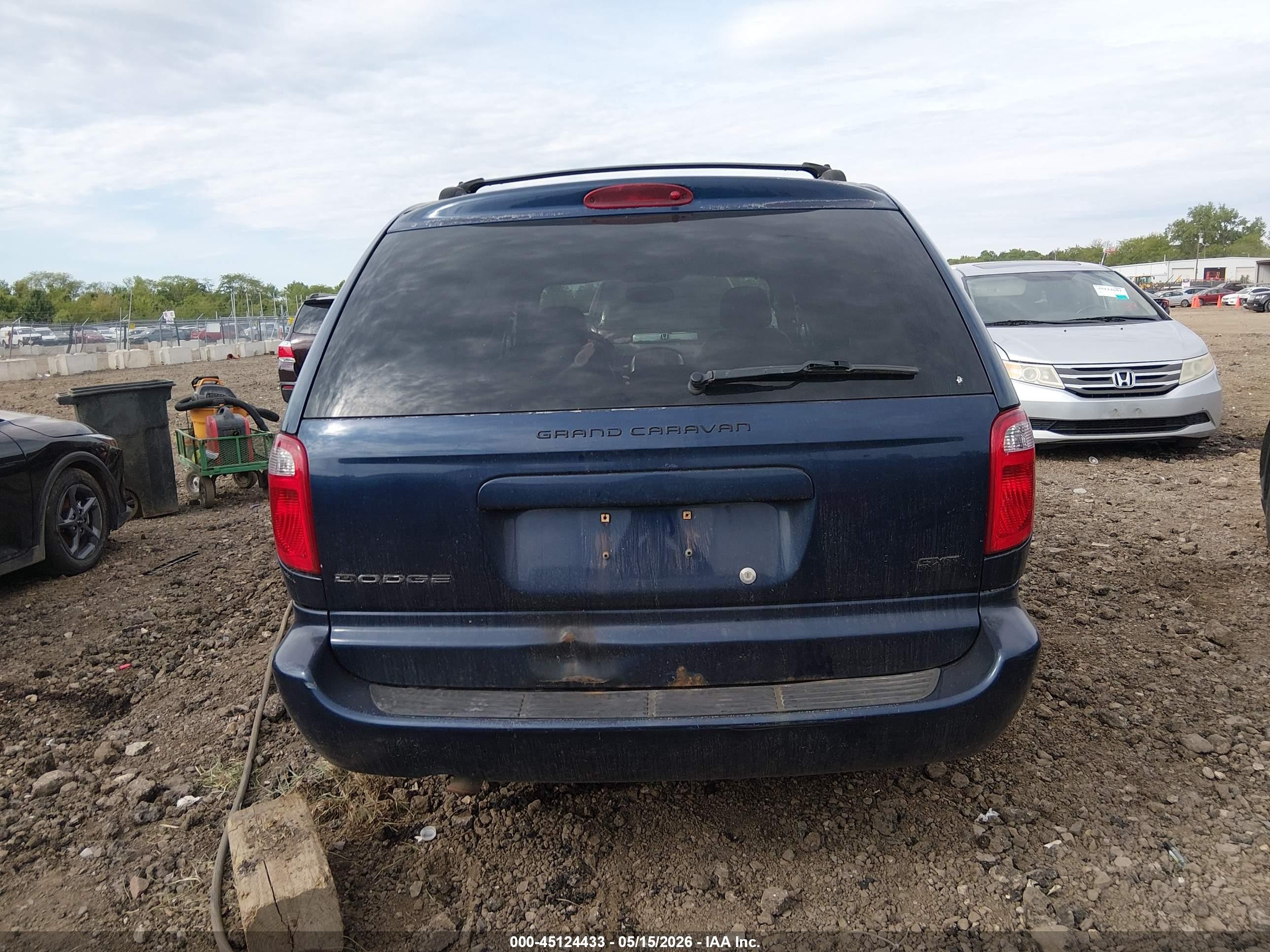 2006 Dodge Grand Caravan Sxt Blue vin: 2D4GP44L86R694556