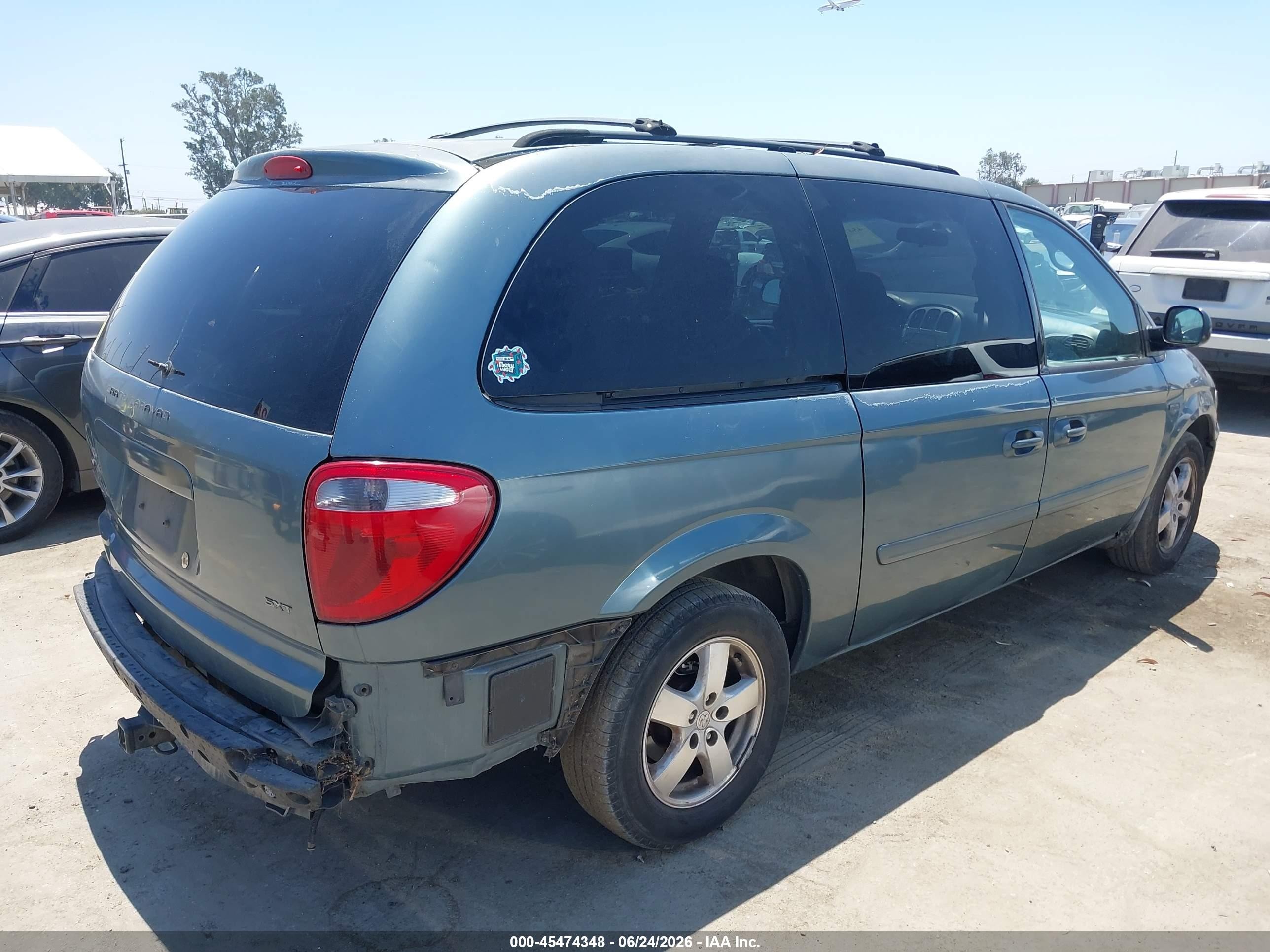 2007 Dodge Grand Caravan Sxt Blue vin: 2D4GP44L87R180093
