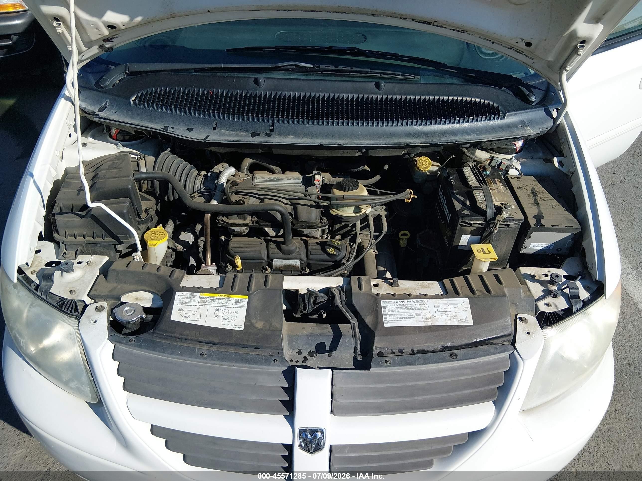 2007 Dodge Grand Caravan Sxt White vin: 2D4GP44L87R314522