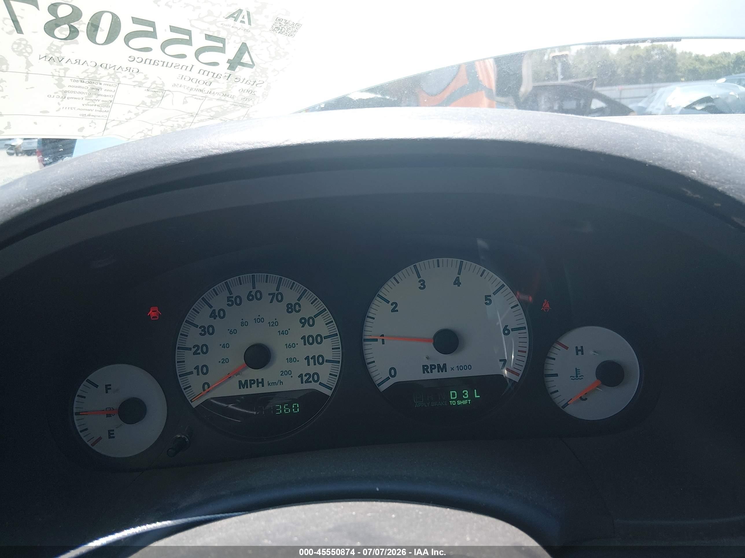 2006 Dodge Grand Caravan Sxt Light Blue vin: 2D4GP44L96R857456