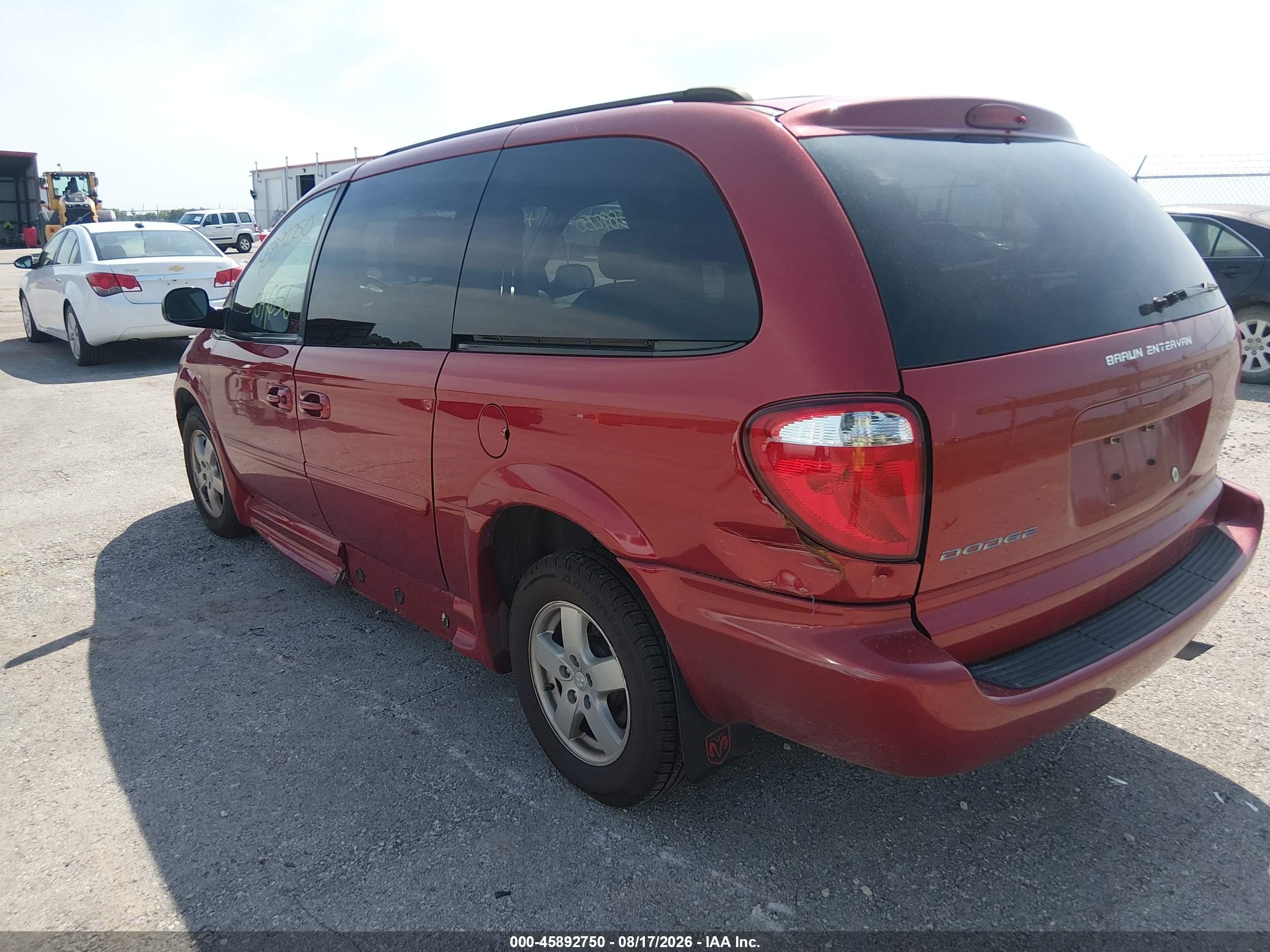 2007 Dodge Grand Caravan Sxt Red vin: 2D4GP44L97R313234