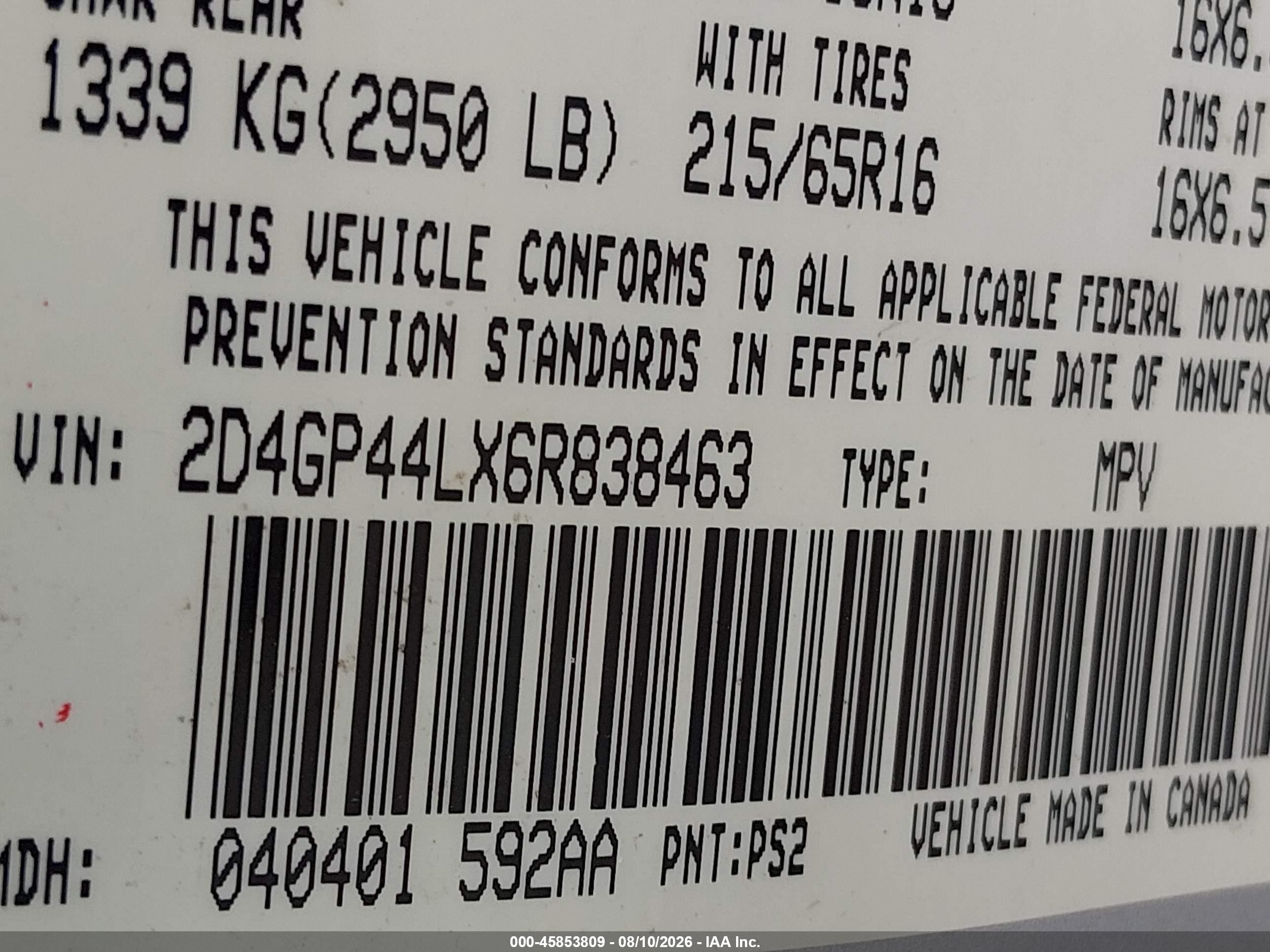 2006 Dodge Grand Caravan Sxt Silver vin: 2D4GP44LX6R838463