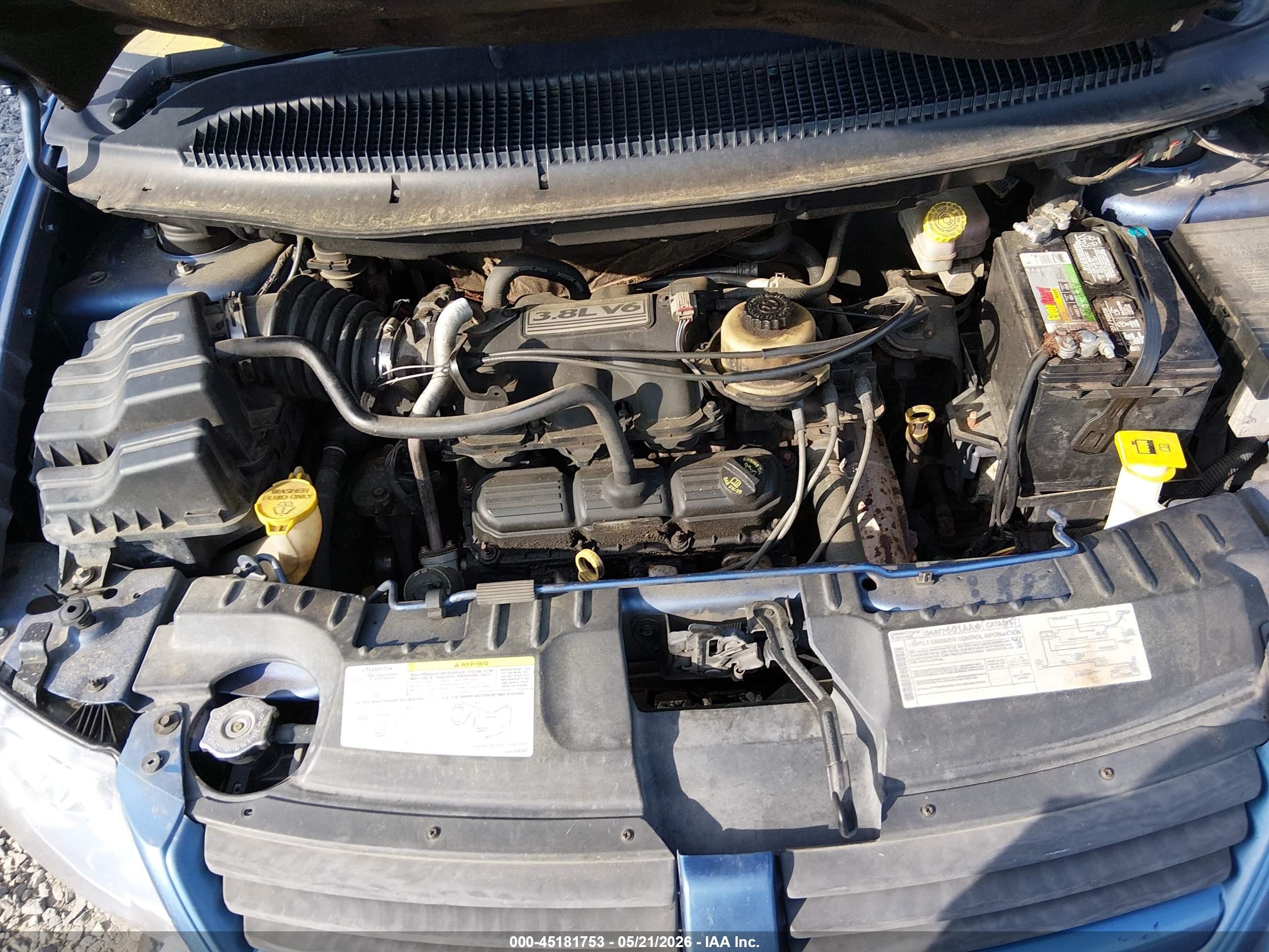 2007 Dodge Grand Caravan Sxt Blue vin: 2D4GP44LX7R143532