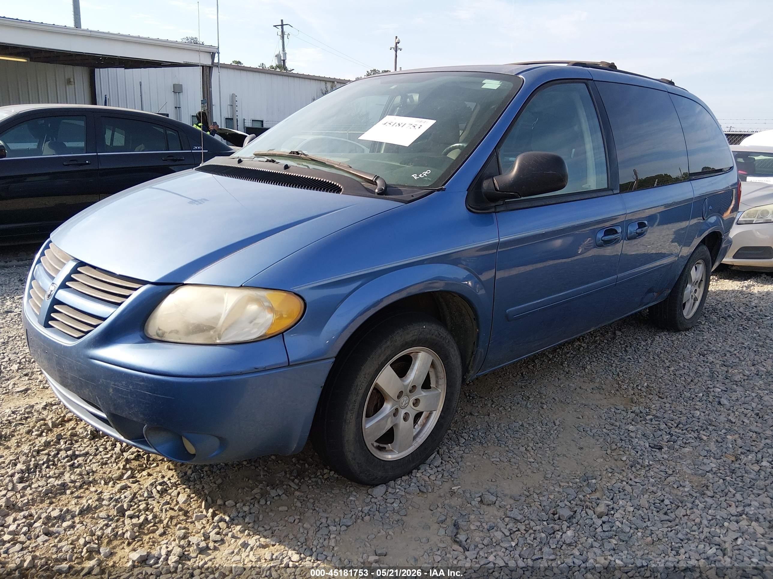 2007 Dodge Grand Caravan Sxt Blue vin: 2D4GP44LX7R143532