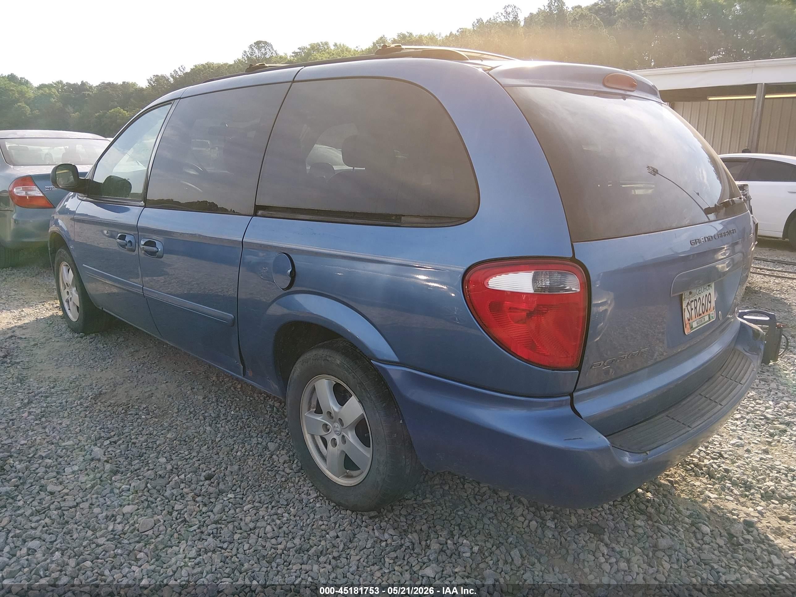 2007 Dodge Grand Caravan Sxt Blue vin: 2D4GP44LX7R143532