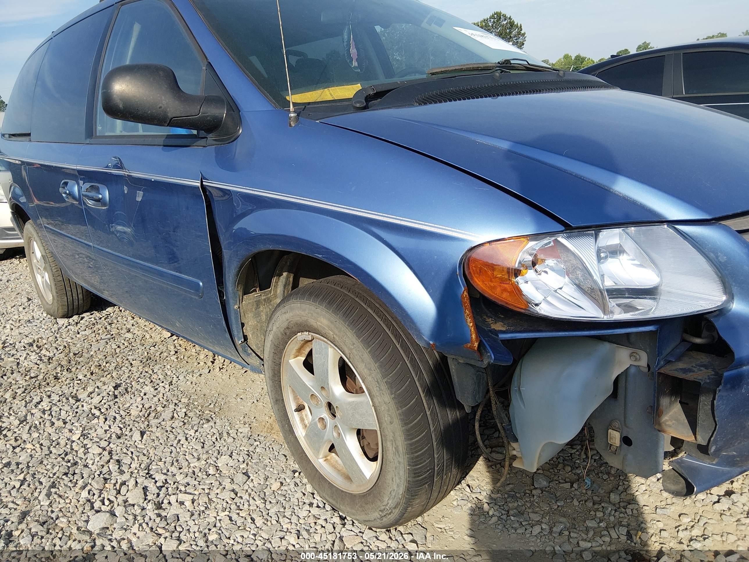 2007 Dodge Grand Caravan Sxt Blue vin: 2D4GP44LX7R143532