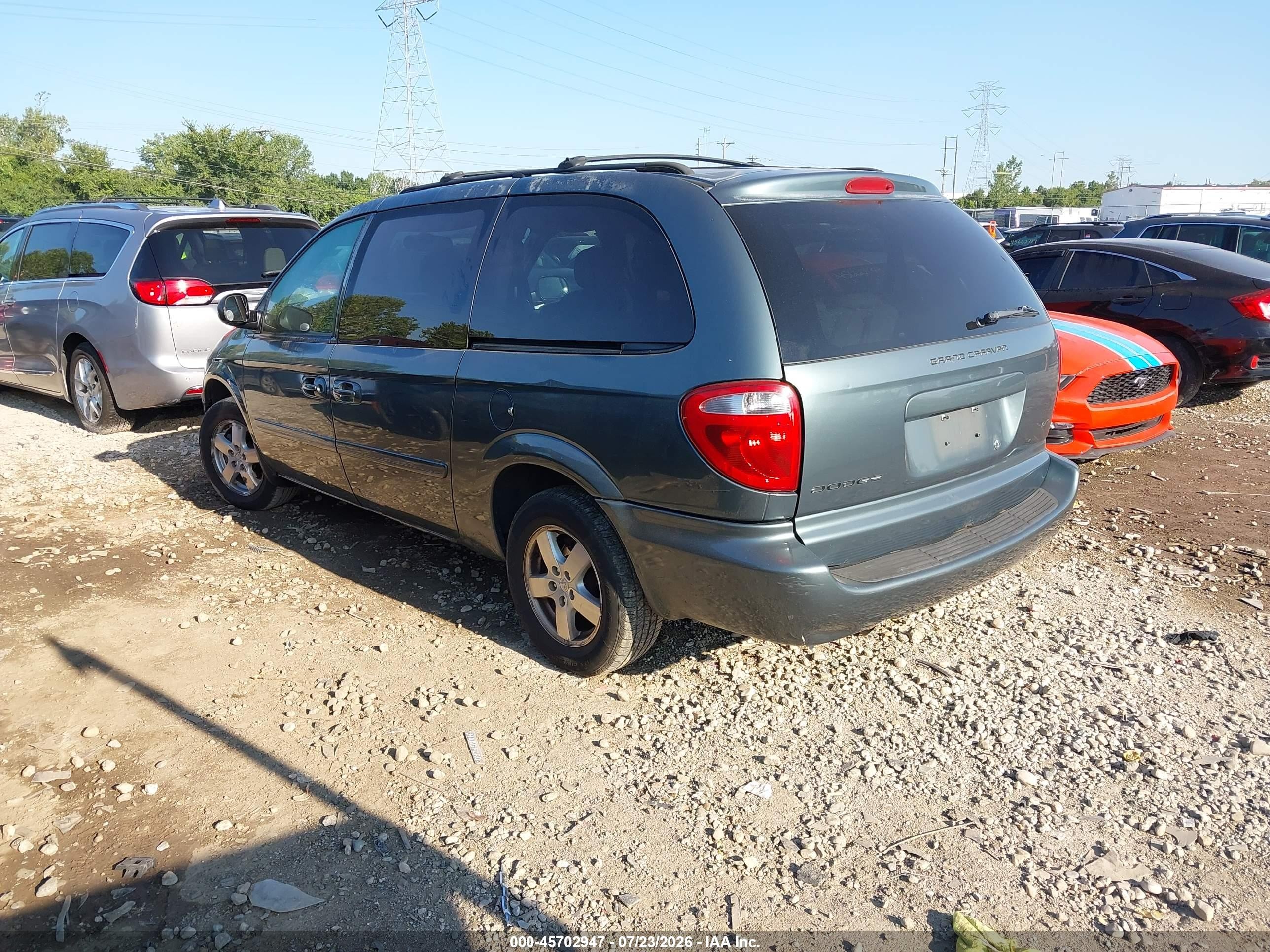 2007 Dodge Grand Caravan Sxt Blue vin: 2D4GP44LX7R296301
