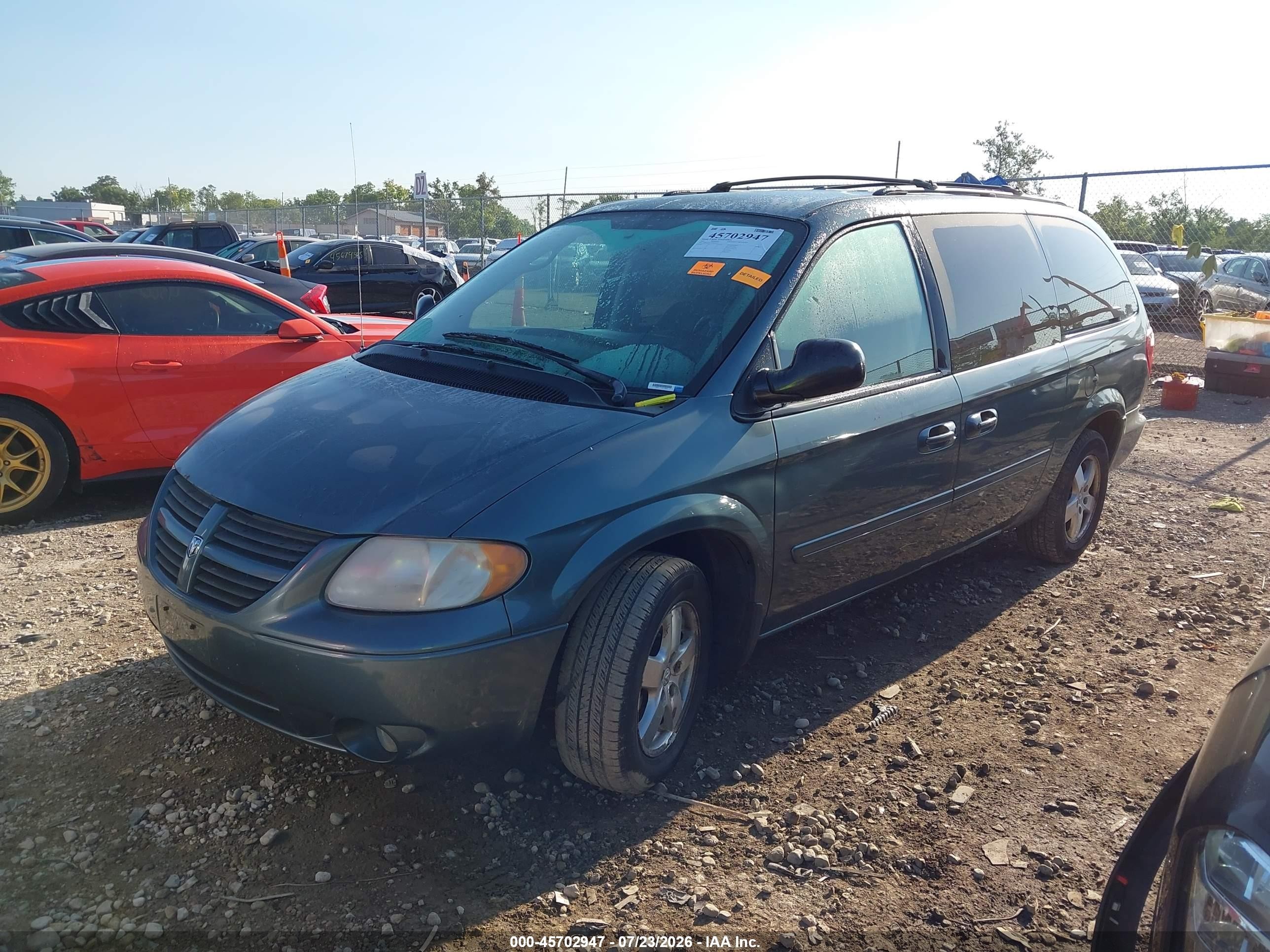 2007 Dodge Grand Caravan Sxt Blue vin: 2D4GP44LX7R296301