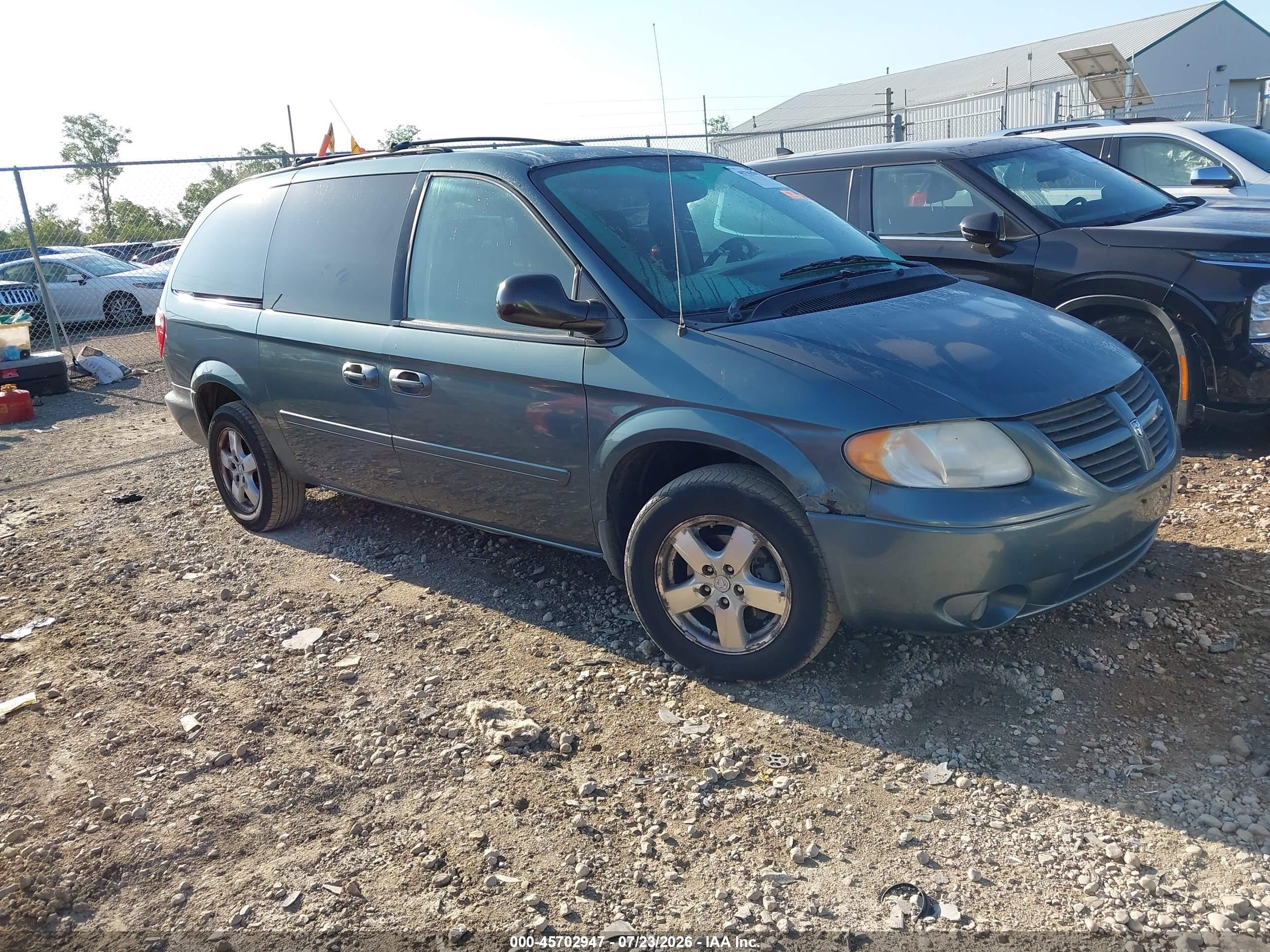 2007 Dodge Grand Caravan Sxt Blue vin: 2D4GP44LX7R296301