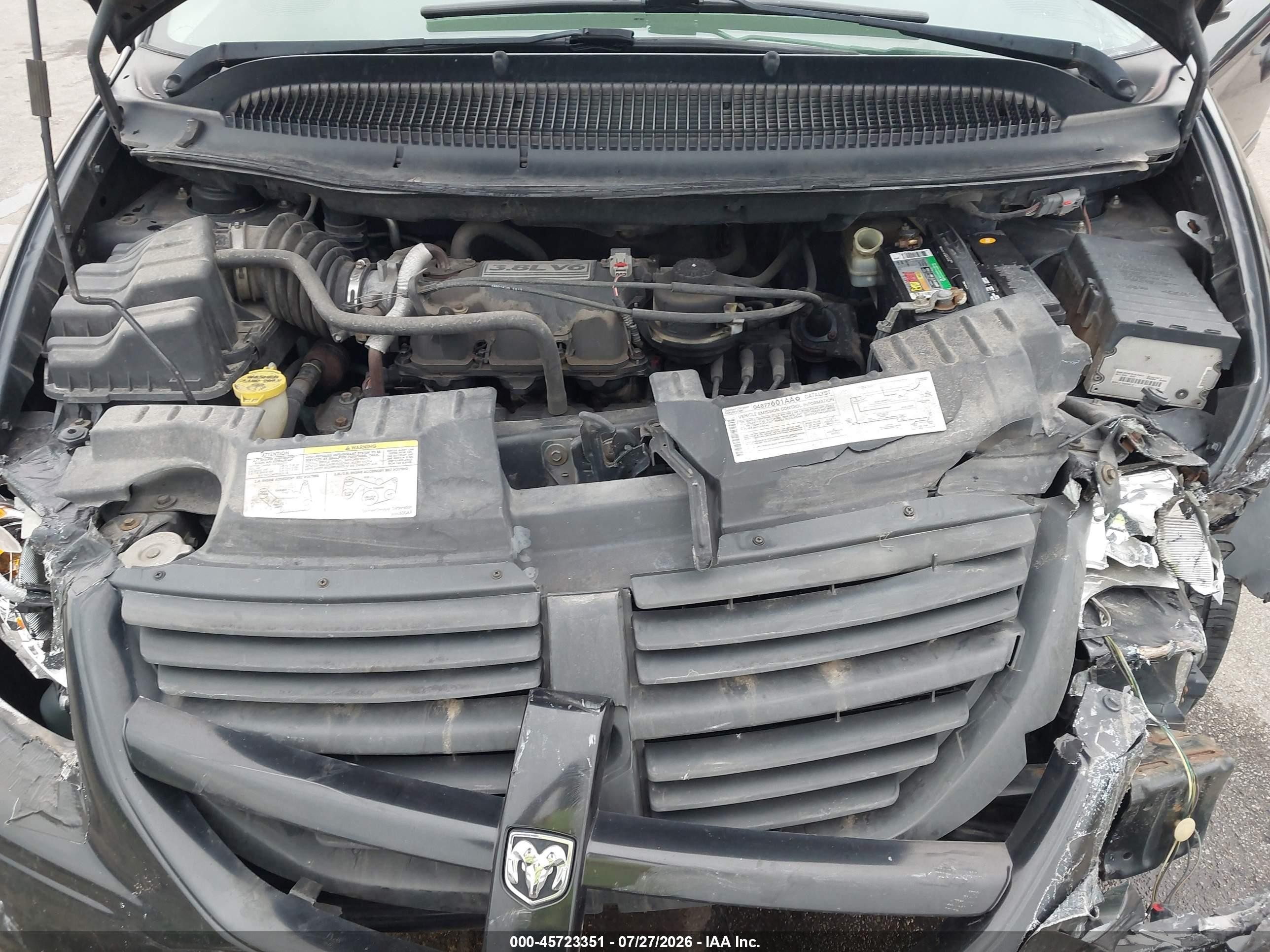 2007 Dodge Grand Caravan Sxt Black vin: 2D4GP44LX7R301481