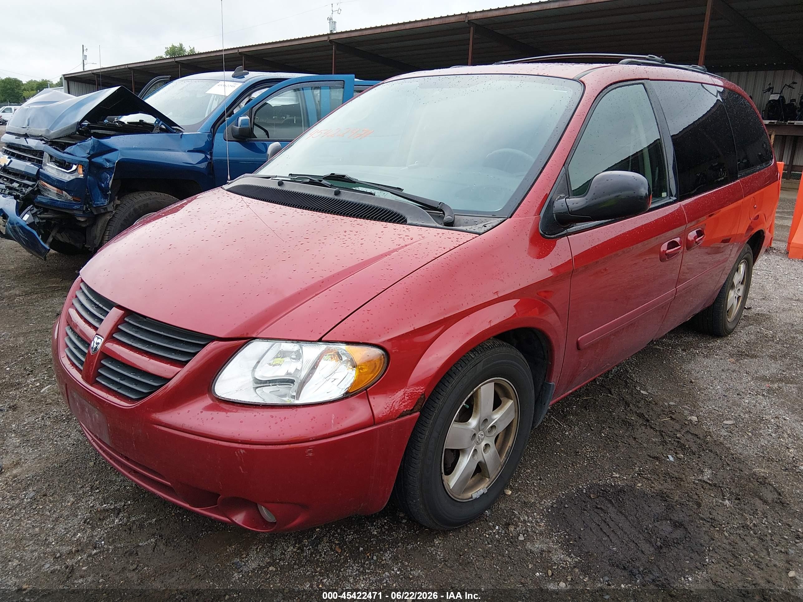 2007 Dodge Grand Caravan Sxt Red vin: 2D4GP44LX7R308530