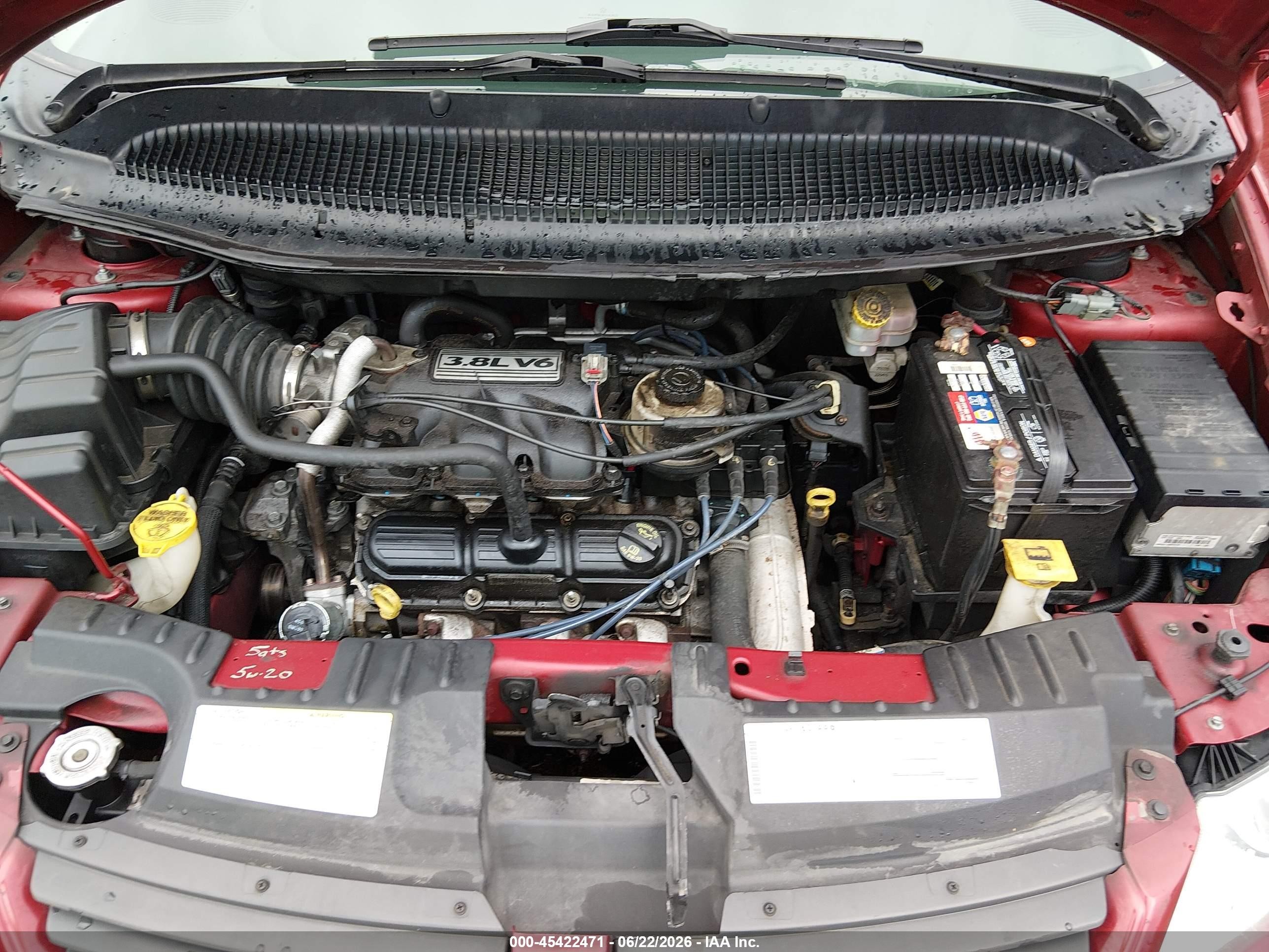 2007 Dodge Grand Caravan Sxt Red vin: 2D4GP44LX7R308530