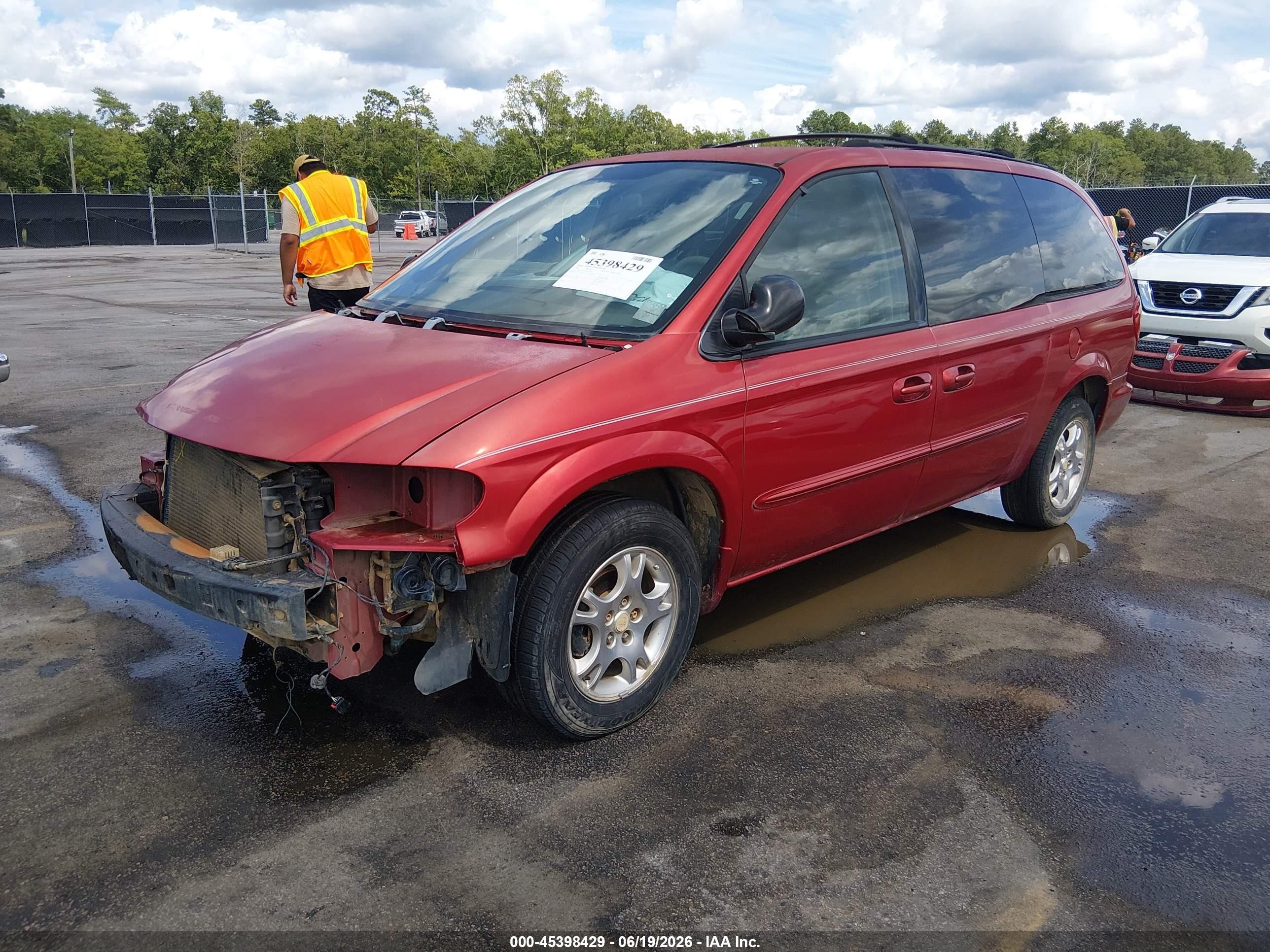2003 Dodge Grand Caravan Ex Red vin: 2D4GP74L33R244178