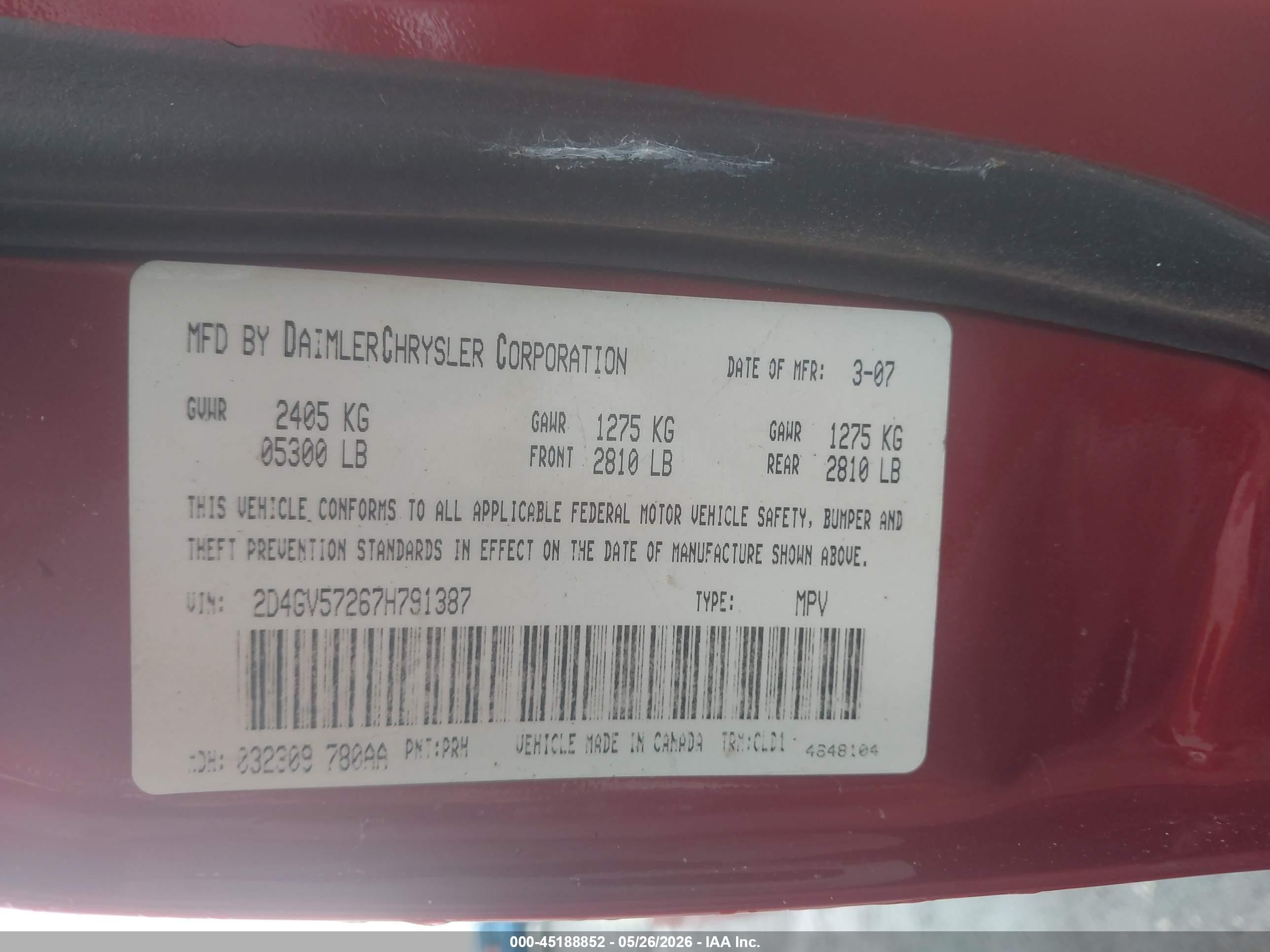 2007 Dodge Magnum Rt Red vin: 2D4GV57267H791387