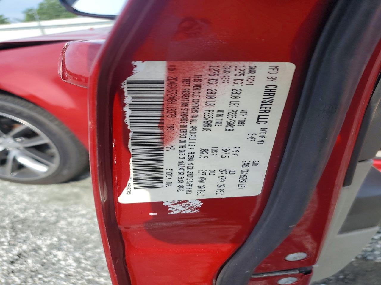 2008 Dodge Magnum R/t Red vin: 2D4GV572X8H119379
