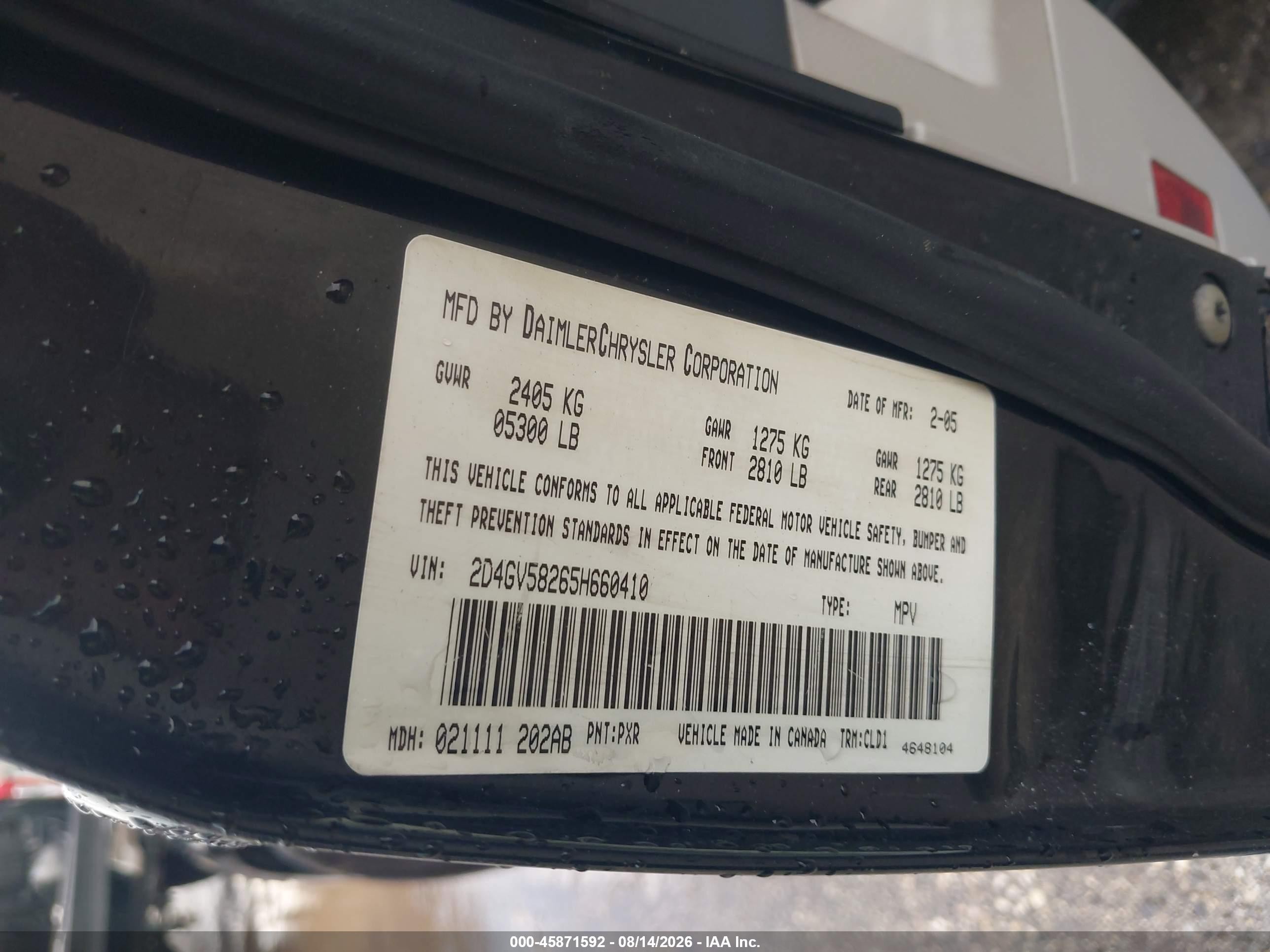 2005 Dodge Magnum Rt Black vin: 2D4GV58265H660410
