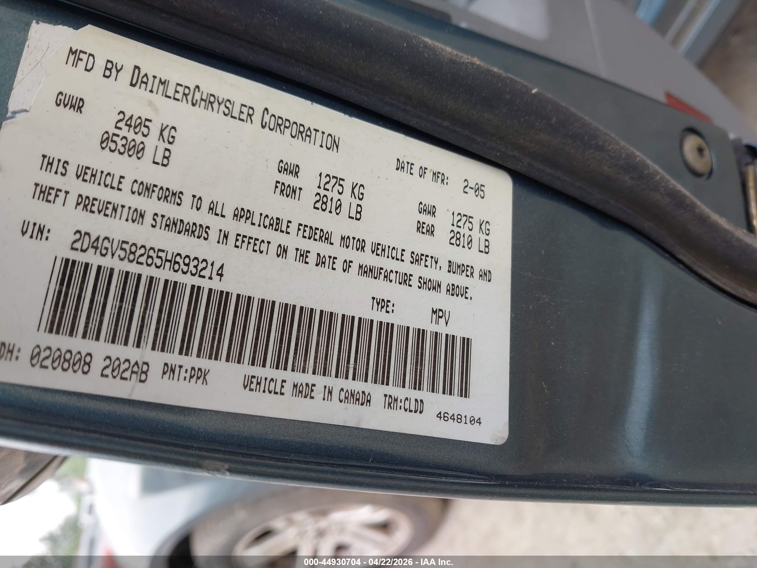 2005 Dodge Magnum Rt Gray vin: 2D4GV58265H693214