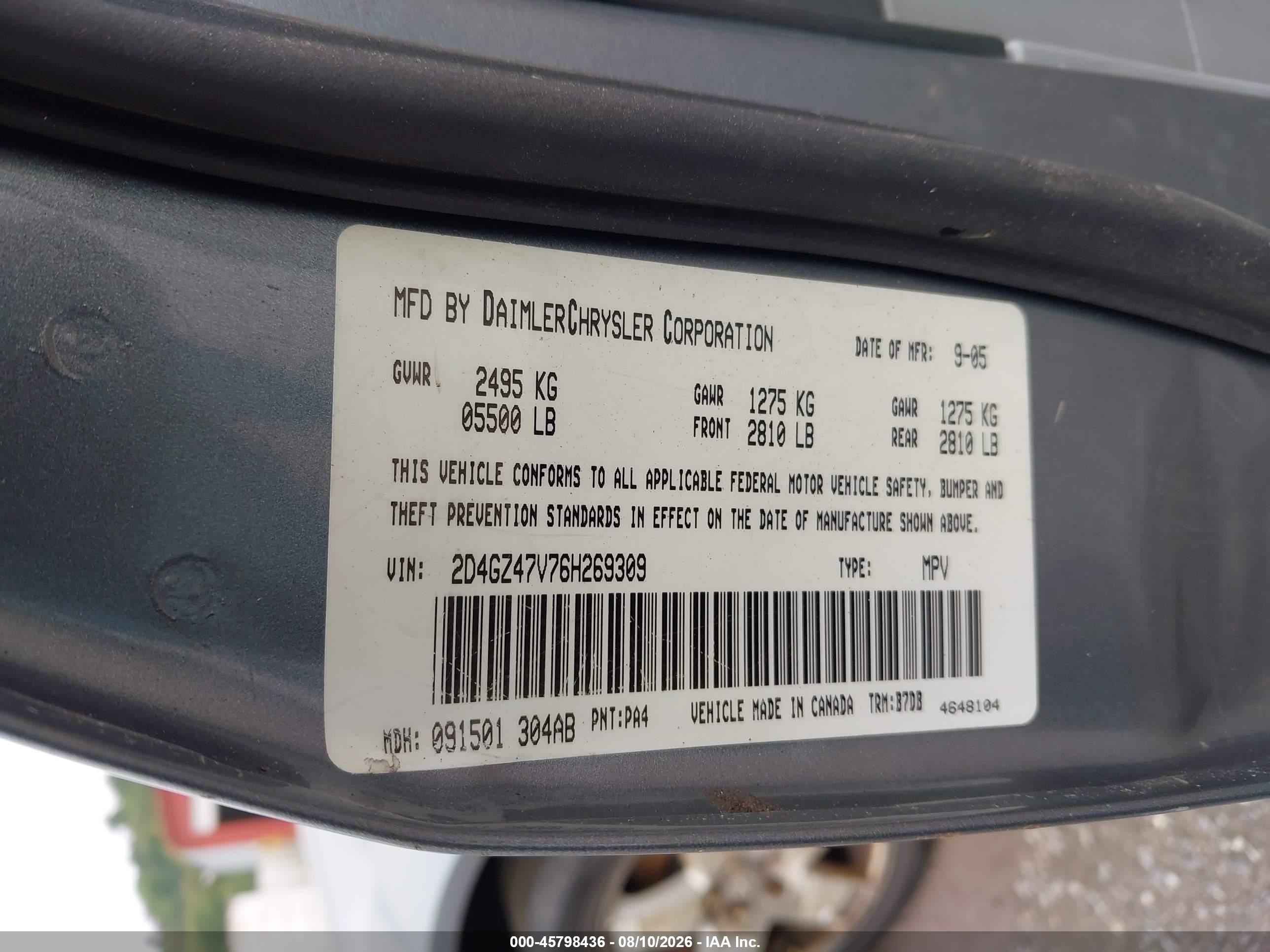 2006 Dodge Magnum Sxt Light Blue vin: 2D4GZ47V76H269309