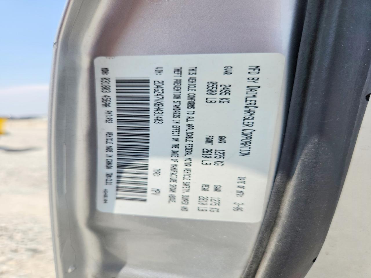 2006 Dodge Magnum Sxt Silver vin: 2D4GZ47VX6H431403