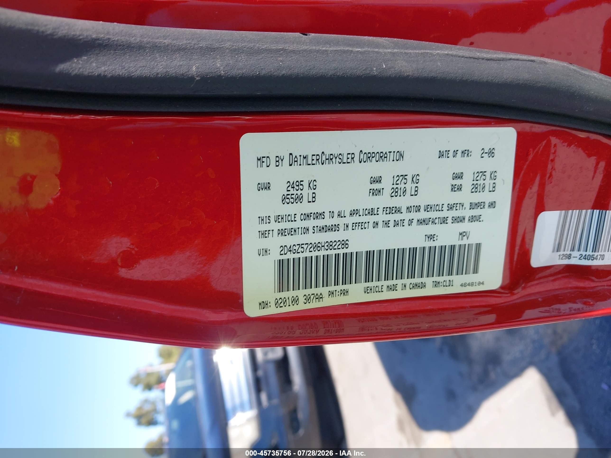 2006 Dodge Magnum Rt Red vin: 2D4GZ57206H382286