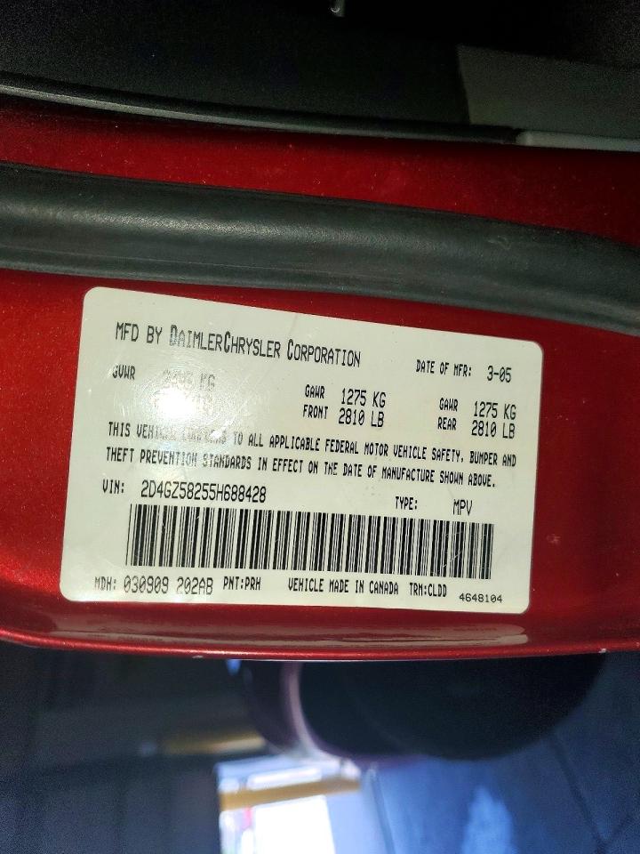 2005 Dodge Magnum R/t Burgundy vin: 2D4GZ58255H688428