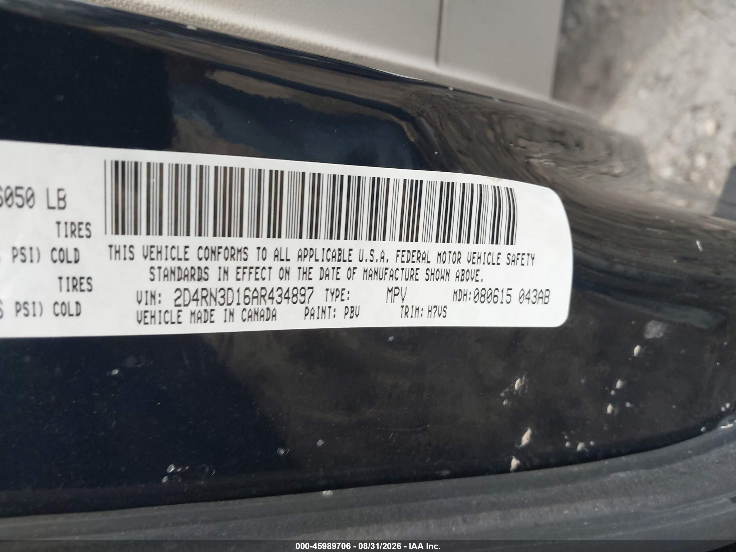 2010 Dodge Grand Caravan Hero Blue vin: 2D4RN3D16AR434897