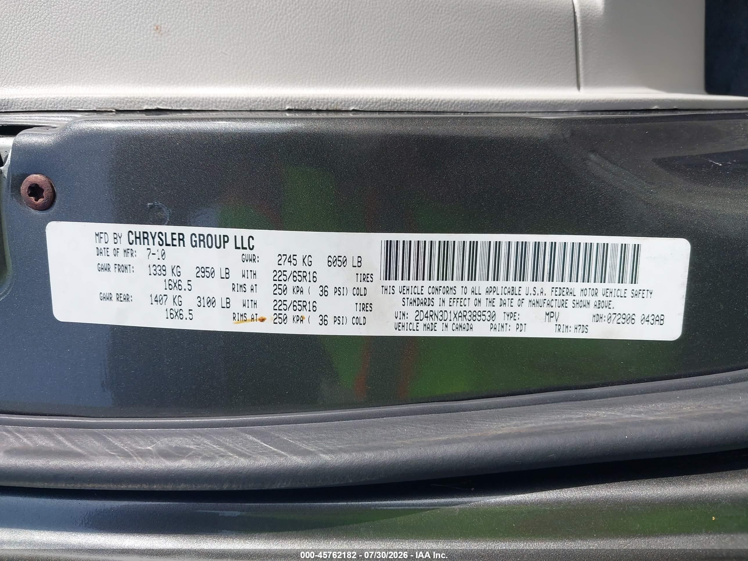 2010 Dodge Grand Caravan Hero Серый vin: 2D4RN3D1XAR389530