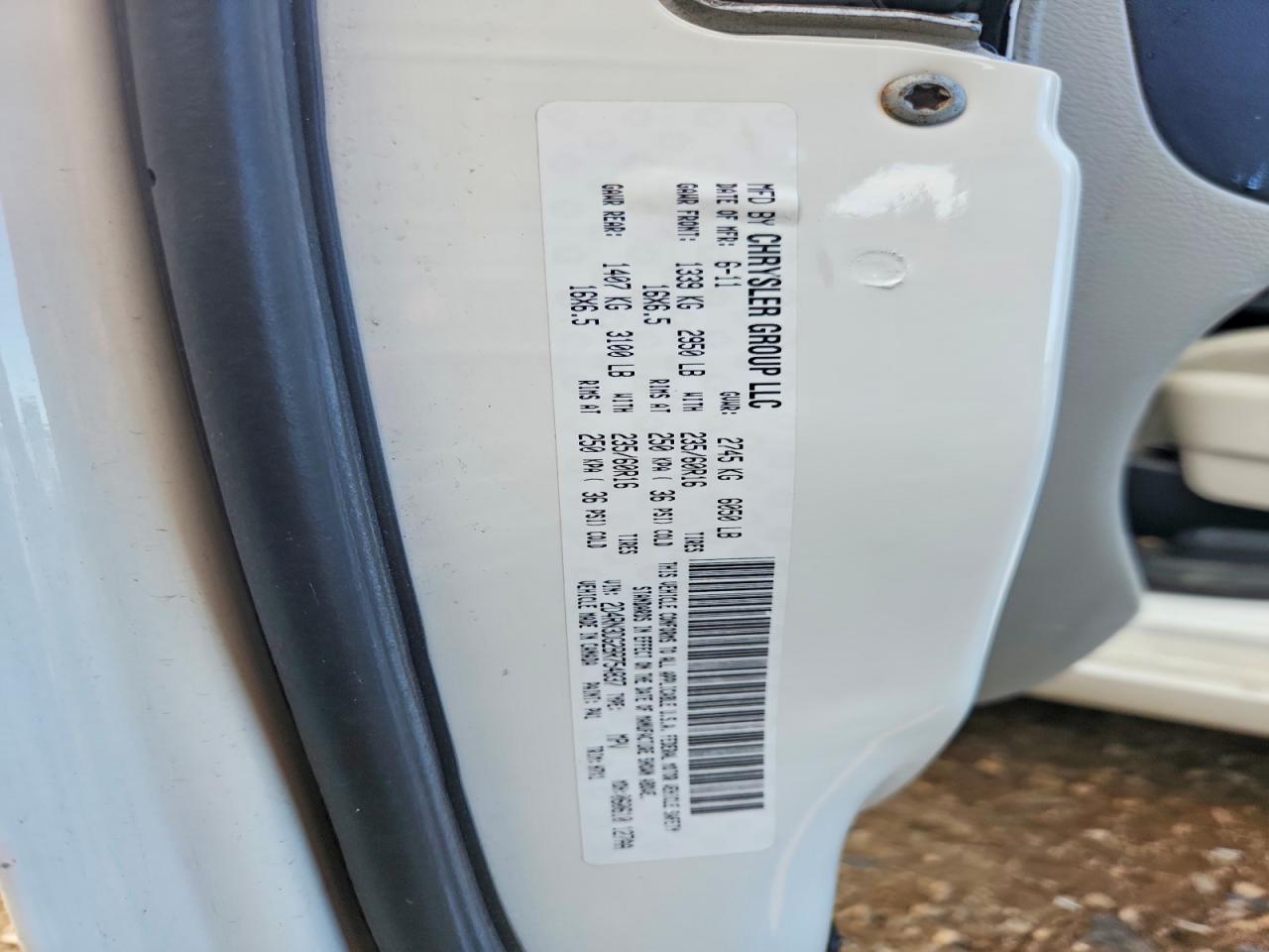 2011 Dodge Grand Caravan Mainstreet White vin: 2D4RN3DG2BR754837