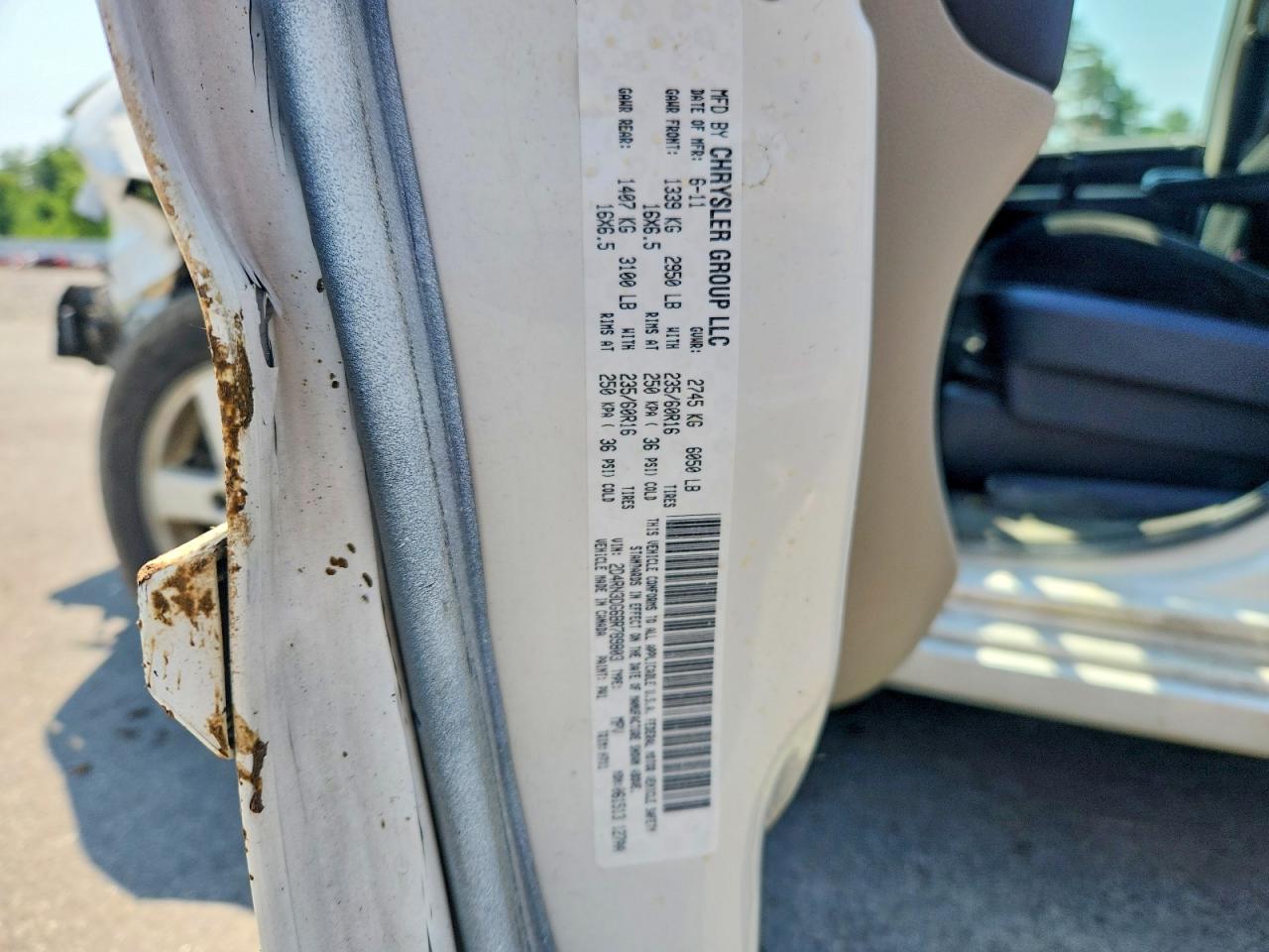 2011 Dodge Grand Caravan Mainstreet White vin: 2D4RN3DG6BR789803