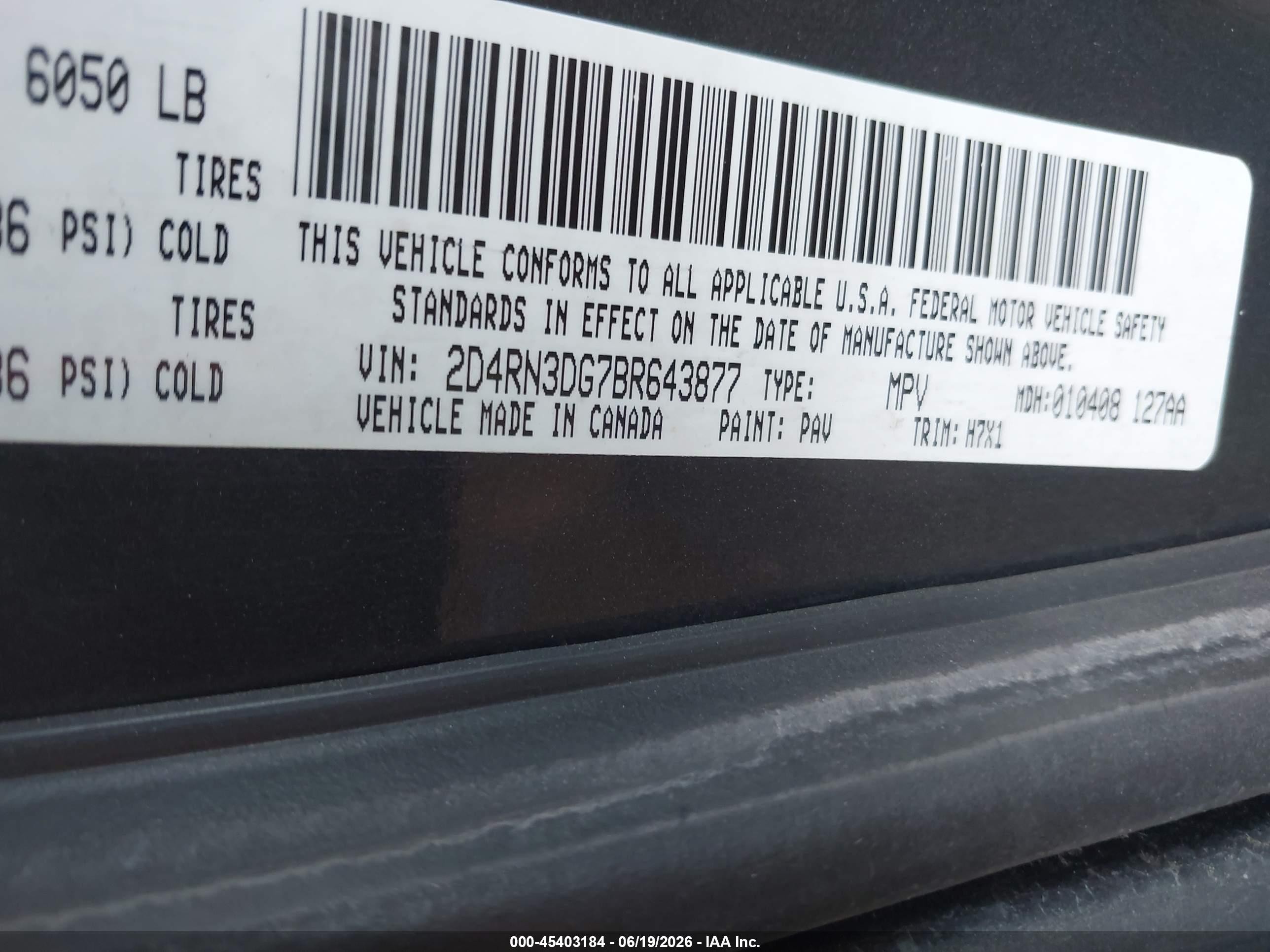 2011 Dodge Grand Caravan Mainstreet Blue vin: 2D4RN3DG7BR643877