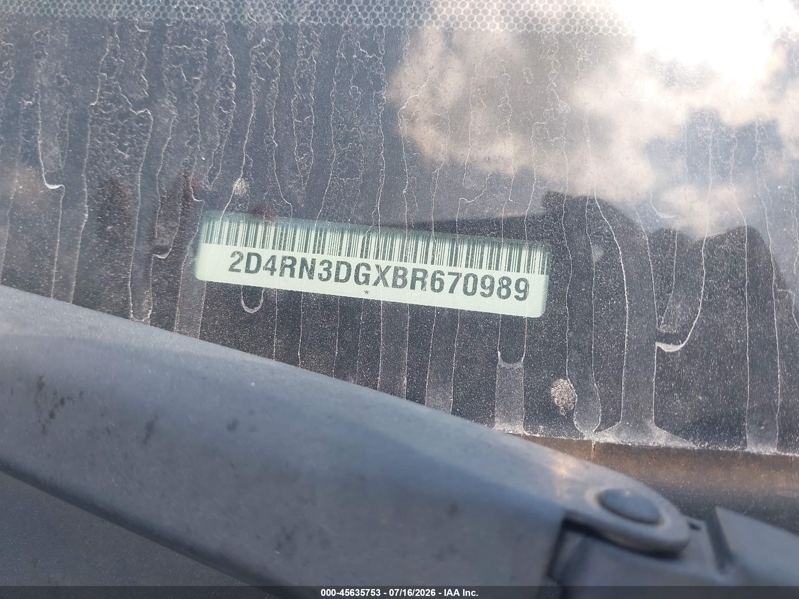 2011 Dodge Grand Caravan Mainstreet Gray vin: 2D4RN3DGXBR670989