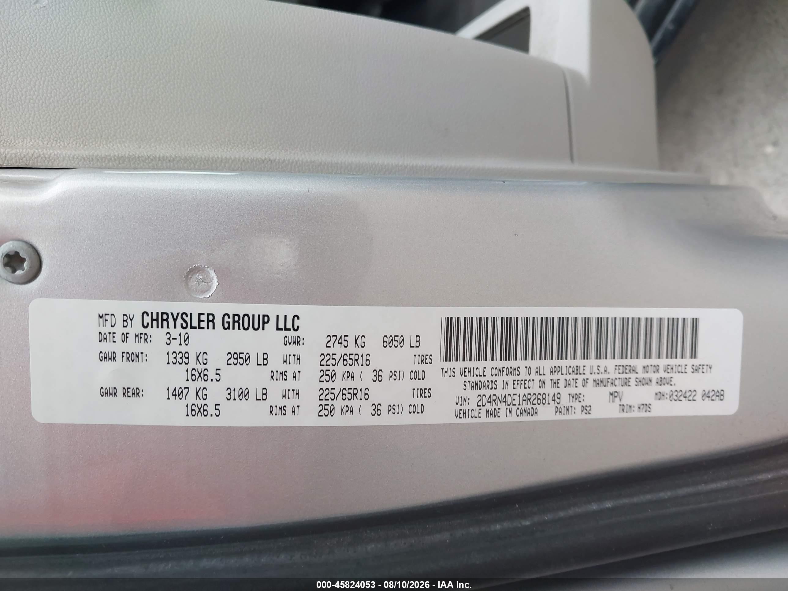 2010 Dodge Grand Caravan Se Gray vin: 2D4RN4DE1AR268149