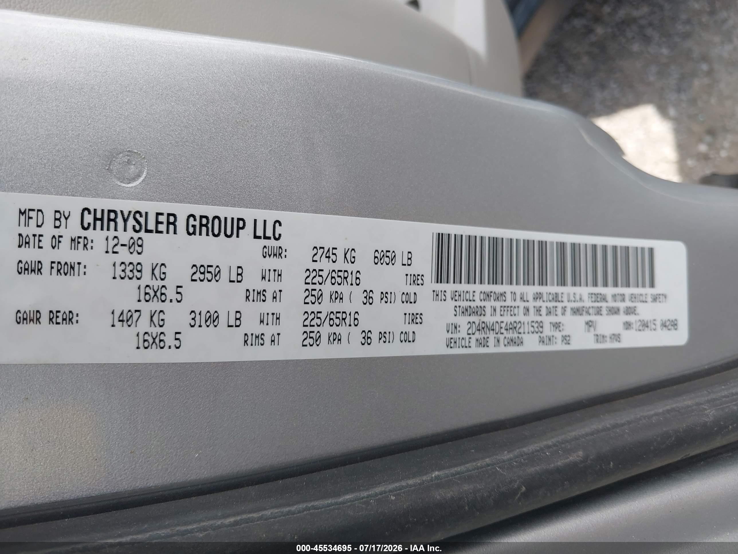 2010 Dodge Grand Caravan Se Silver vin: 2D4RN4DE4AR211539