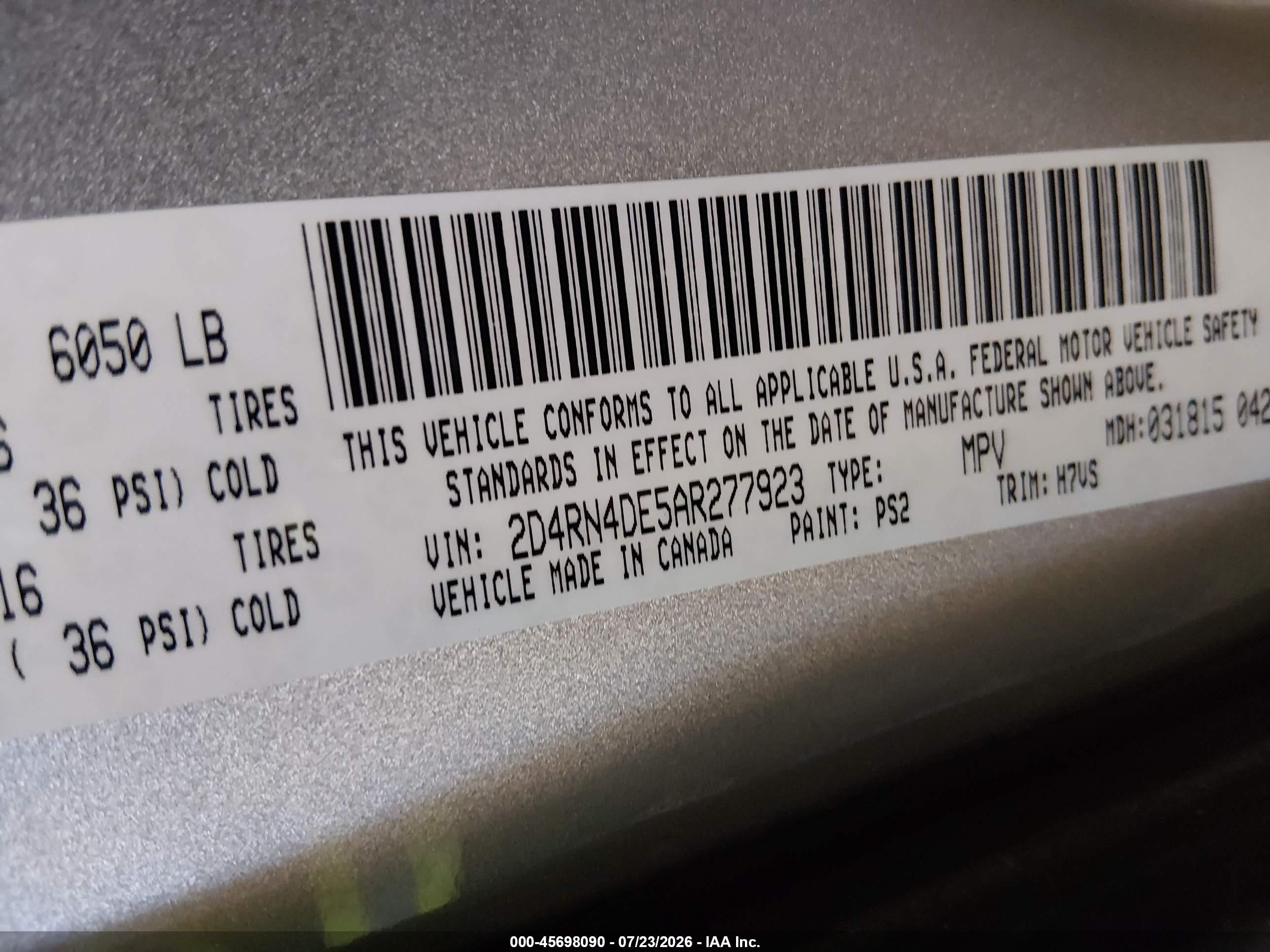 2010 Dodge Grand Caravan Se Silver vin: 2D4RN4DE5AR277923