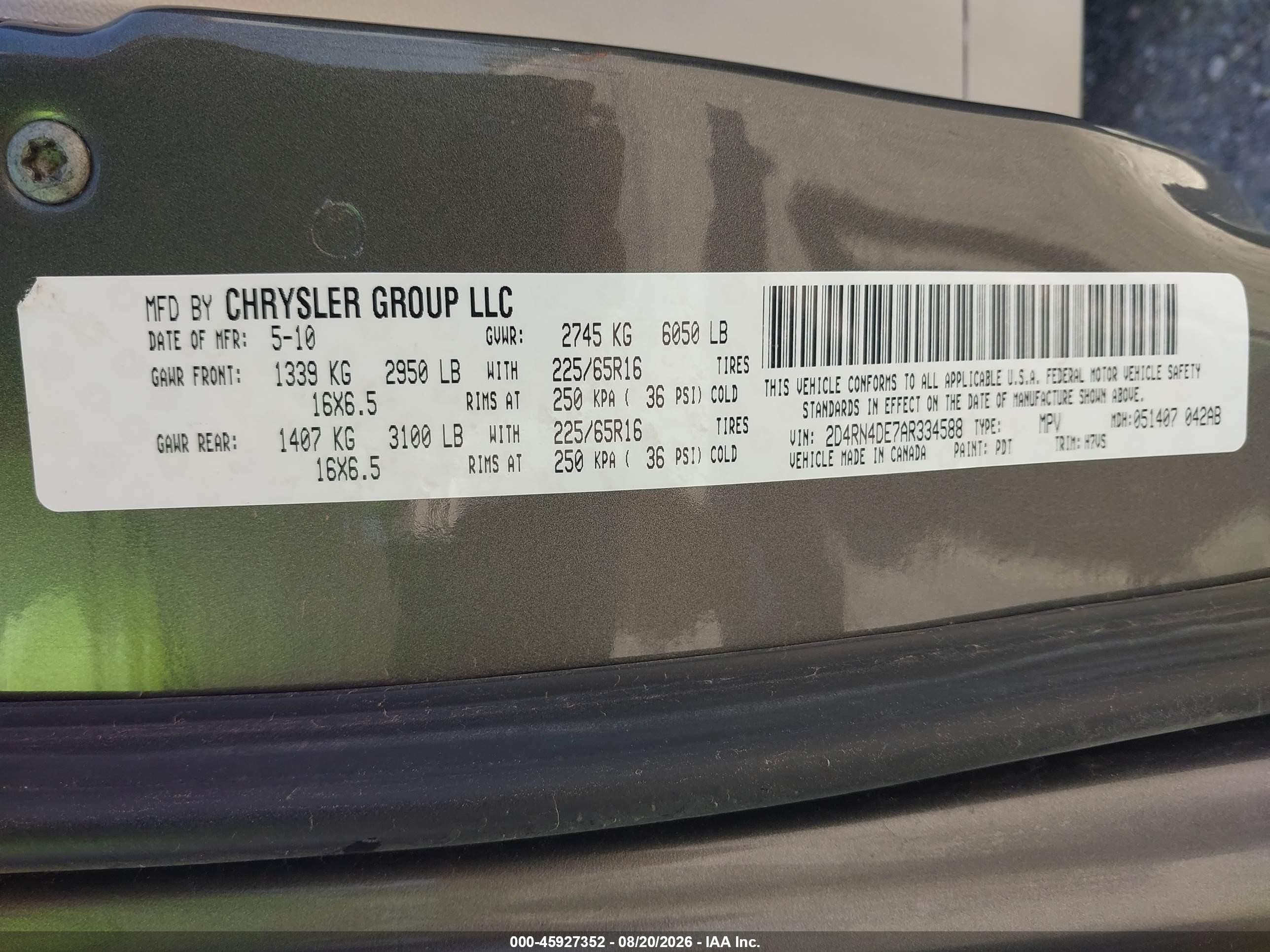 2010 Dodge Grand Caravan Se Gray vin: 2D4RN4DE7AR334588