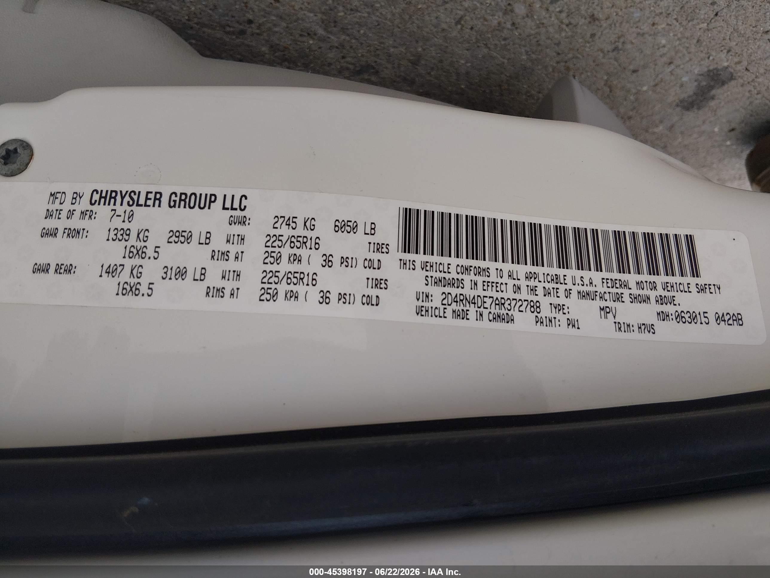 2010 Dodge Grand Caravan Se White vin: 2D4RN4DE7AR372788