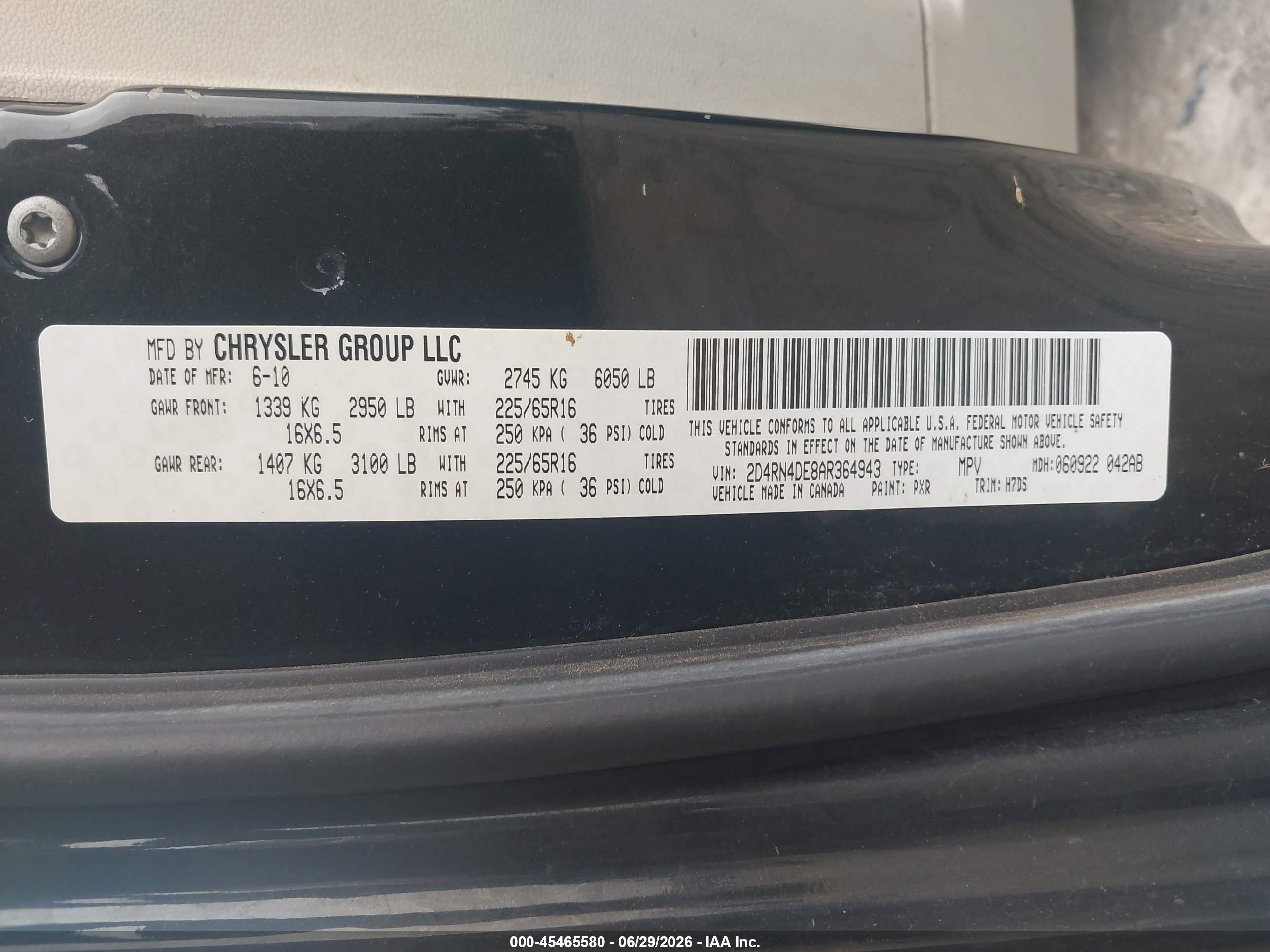 2010 Dodge Grand Caravan Se Black vin: 2D4RN4DE8AR364943
