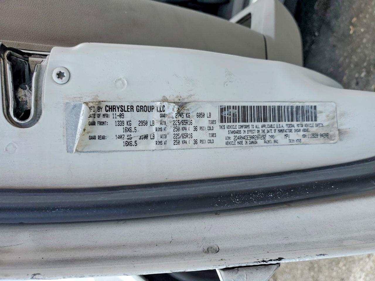 2010 Dodge Grand Caravan Se White vin: 2D4RN4DE9AR207292