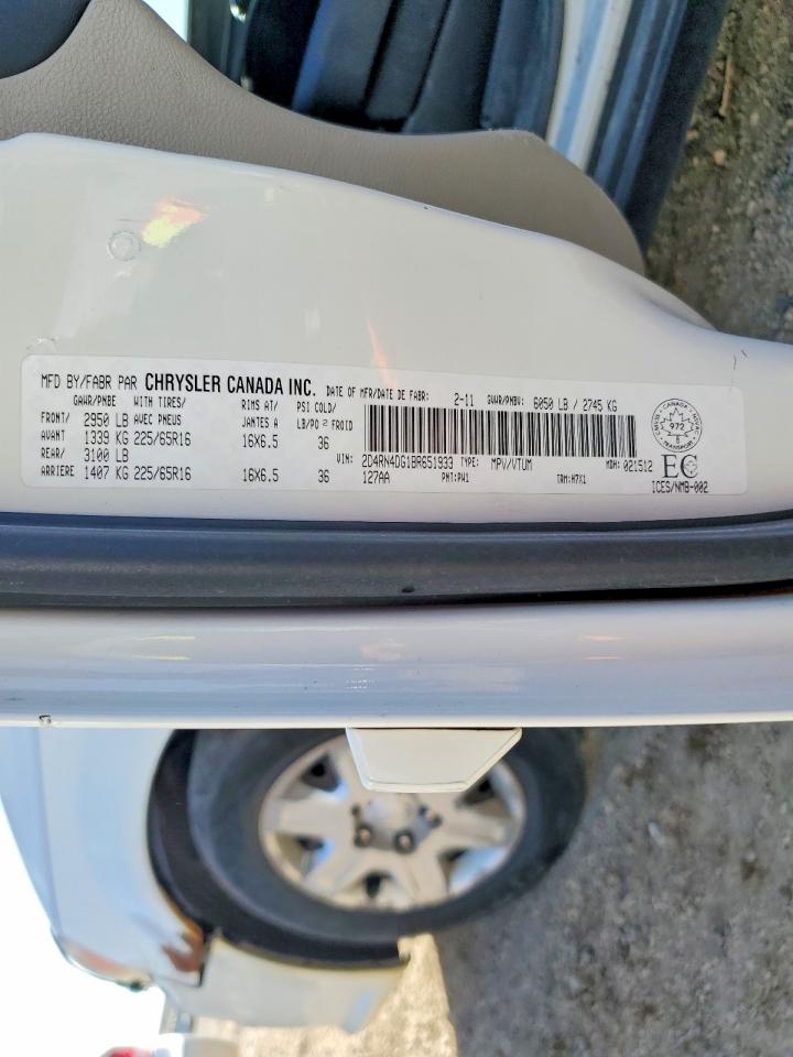 2011 Dodge Grand Caravan Express White vin: 2D4RN4DG1BR651933