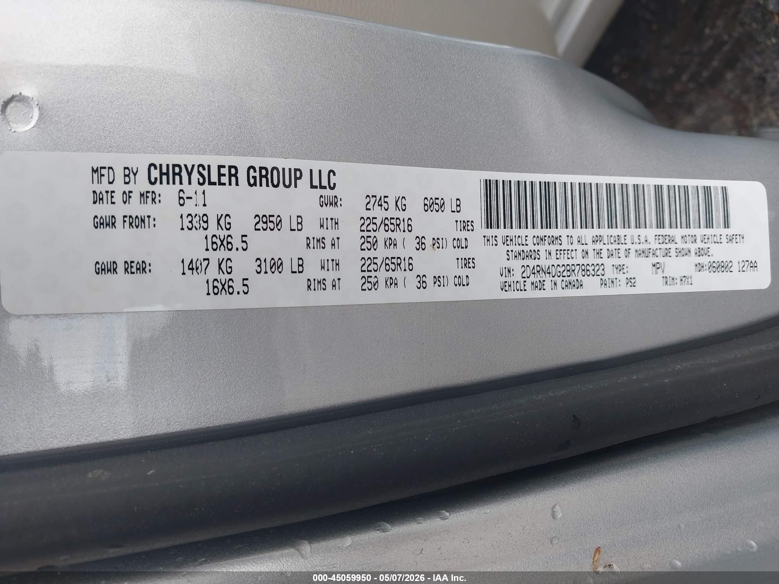 2011 Dodge Grand Caravan Express Silver vin: 2D4RN4DG2BR786323